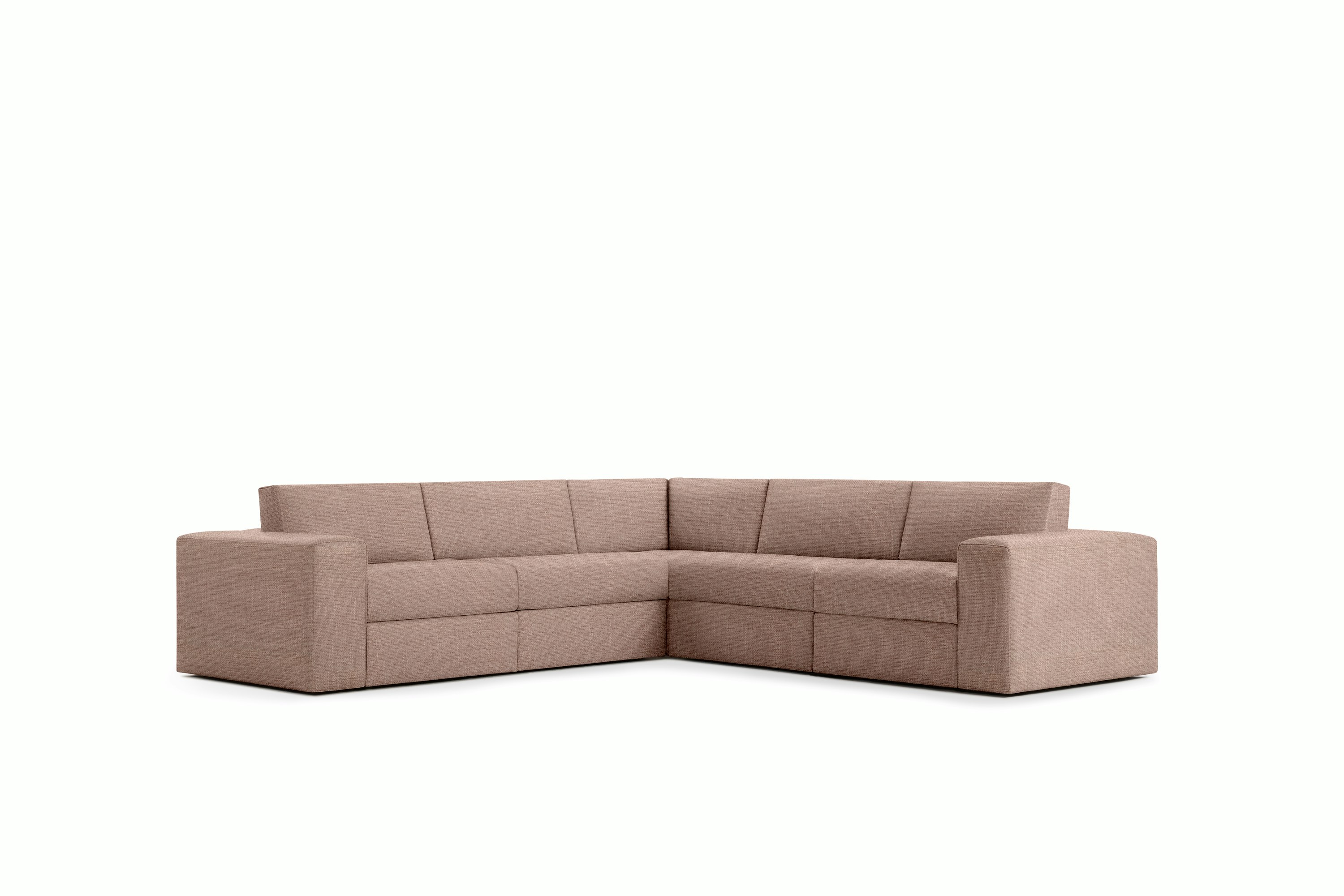 Irvin Corner Sectional -  Crypton Robusta,  Smoky Pink