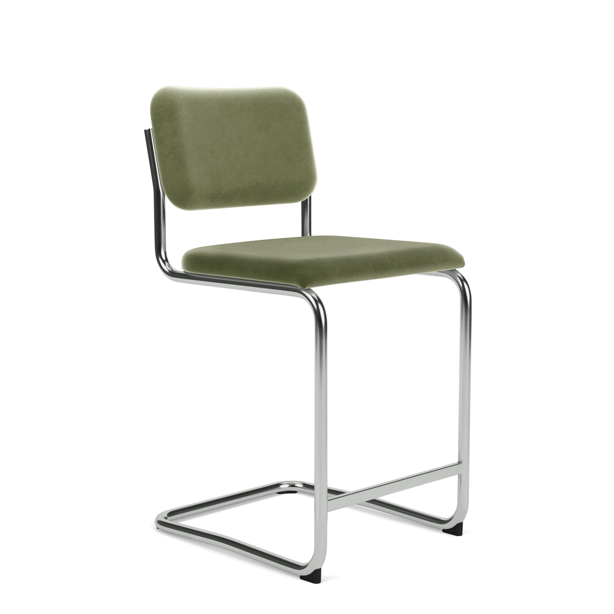 Cesca Counter Stool - Knoll Velvet,  Sage