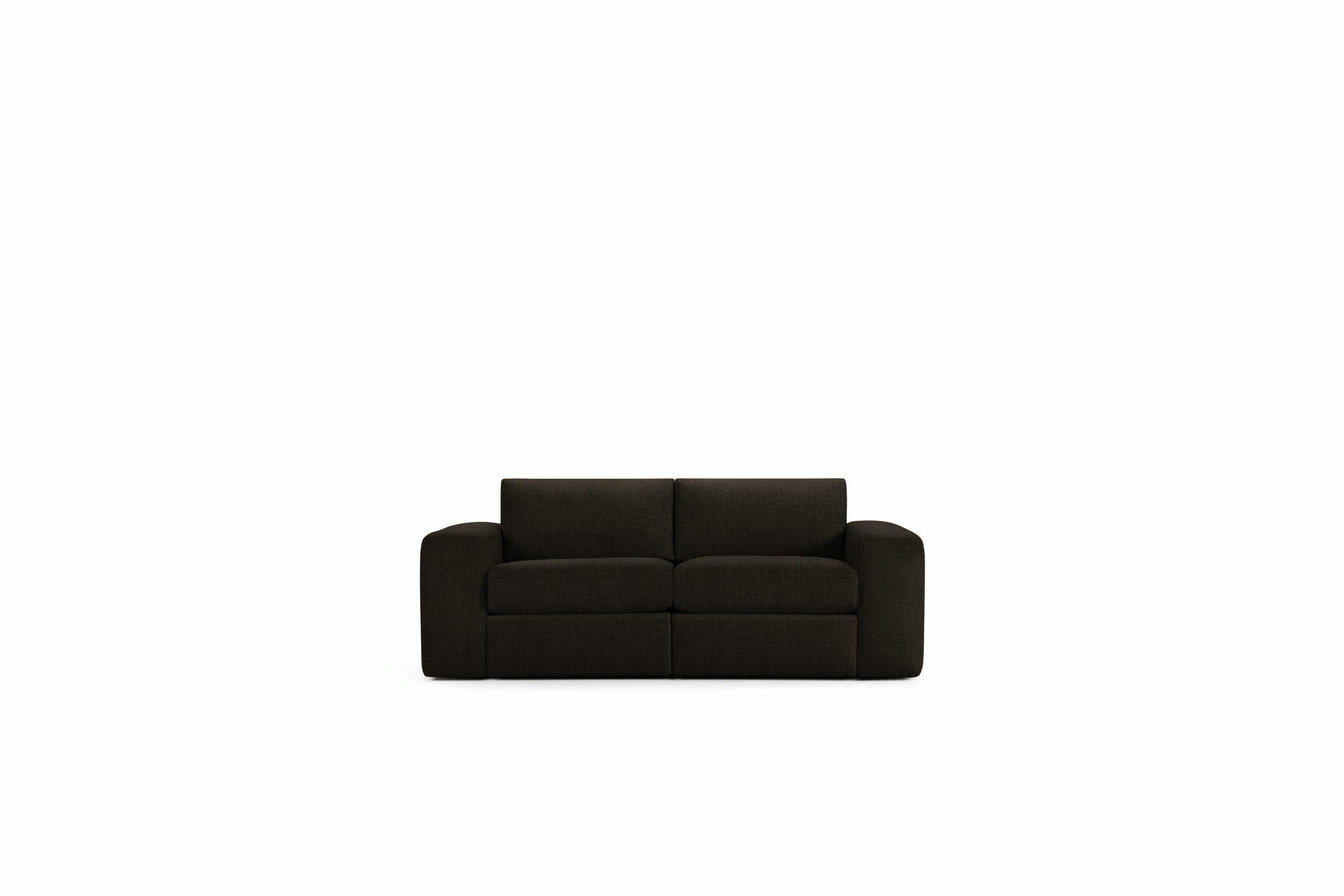 A Irvin Sofa in Chocolate Viewed from the front.