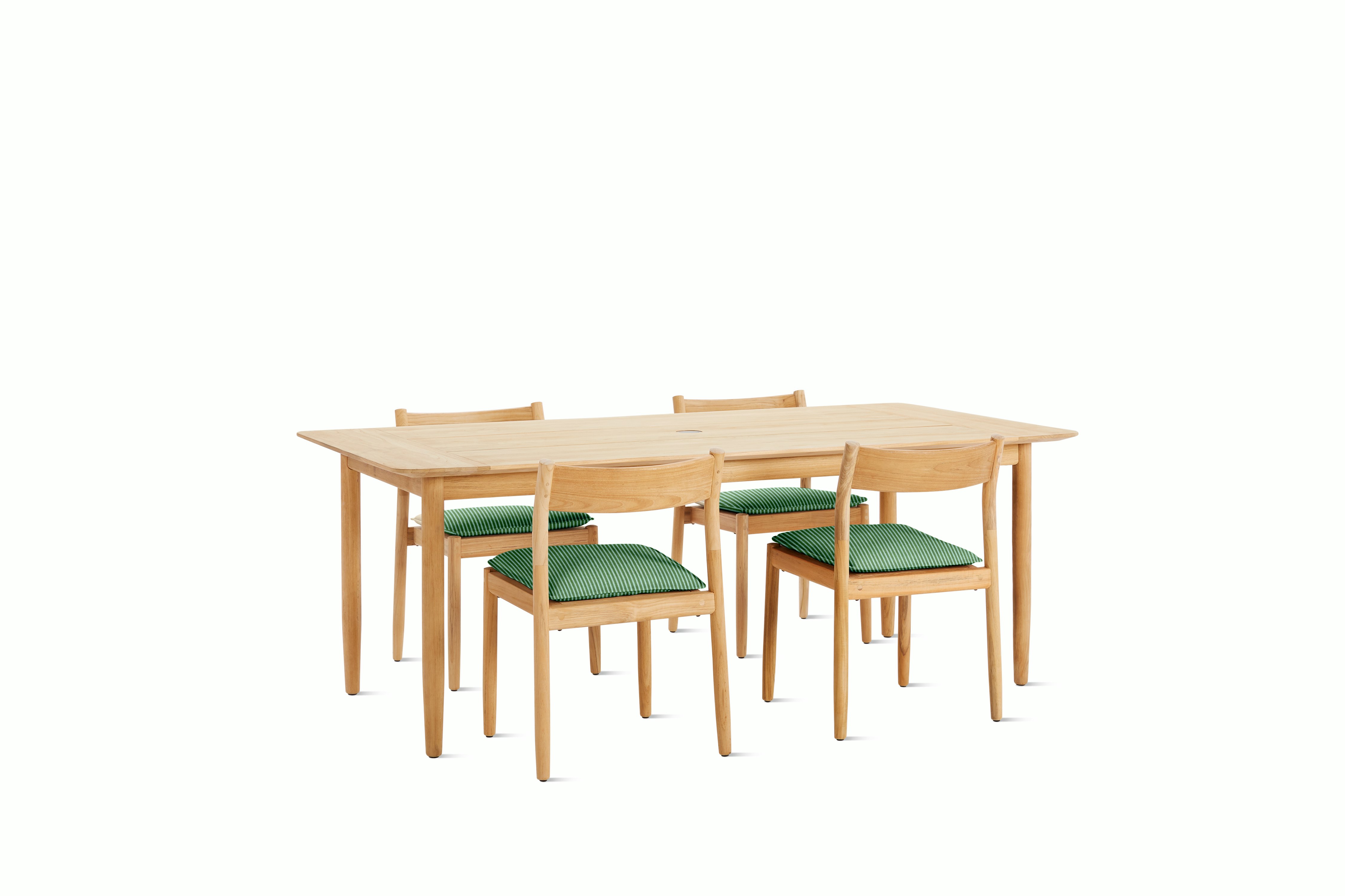 Terassi Dining Set - 4 Side Chairs,  Concord Stripe,  Basilisk, FSC Certified