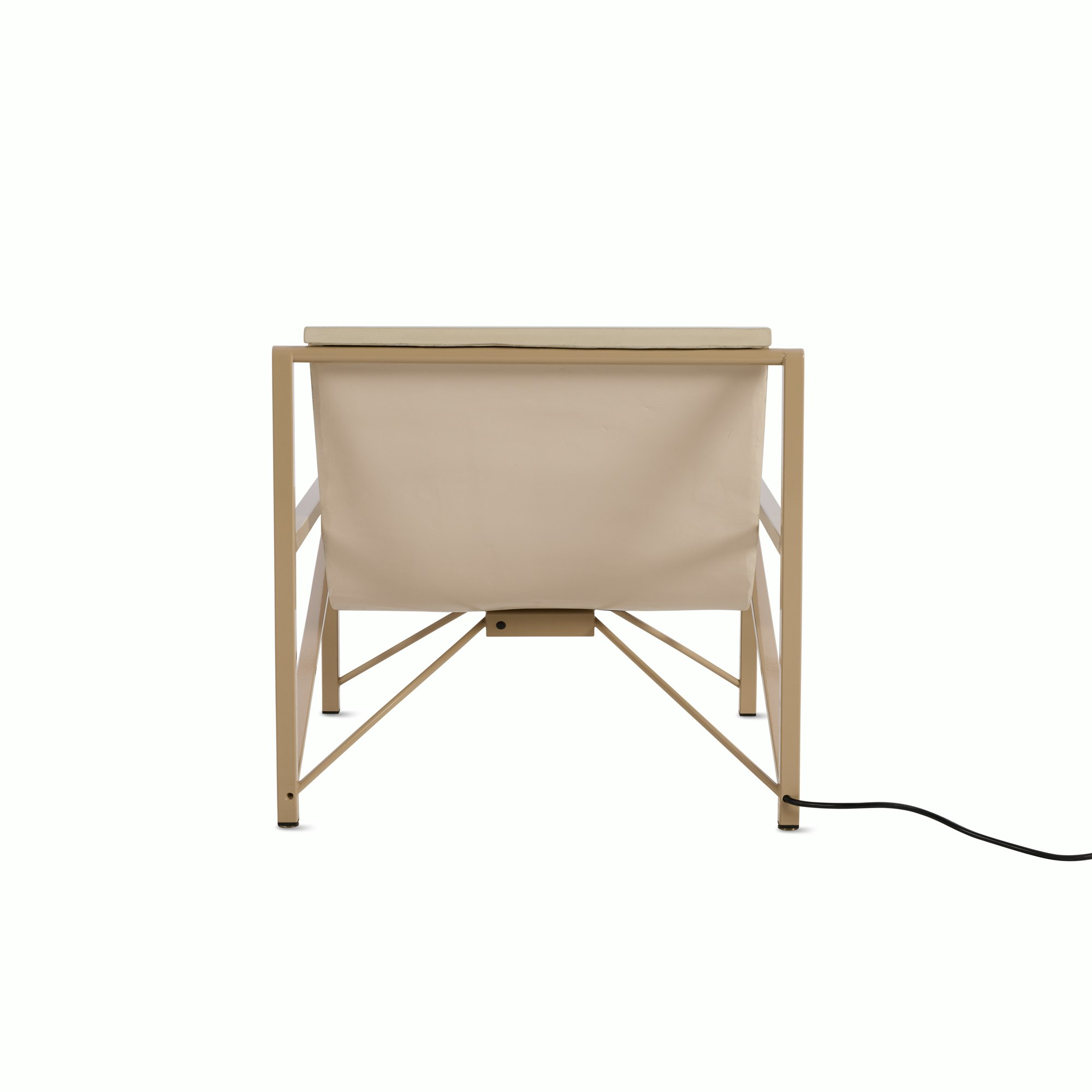 A Evia Lounge Chair in Pumice viewed from behind.