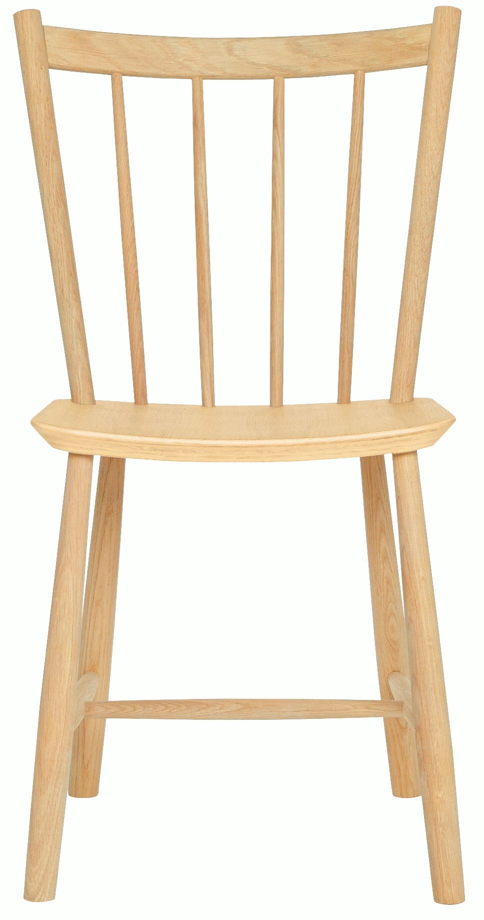 An oak J 41 Side Chair viewed from the front