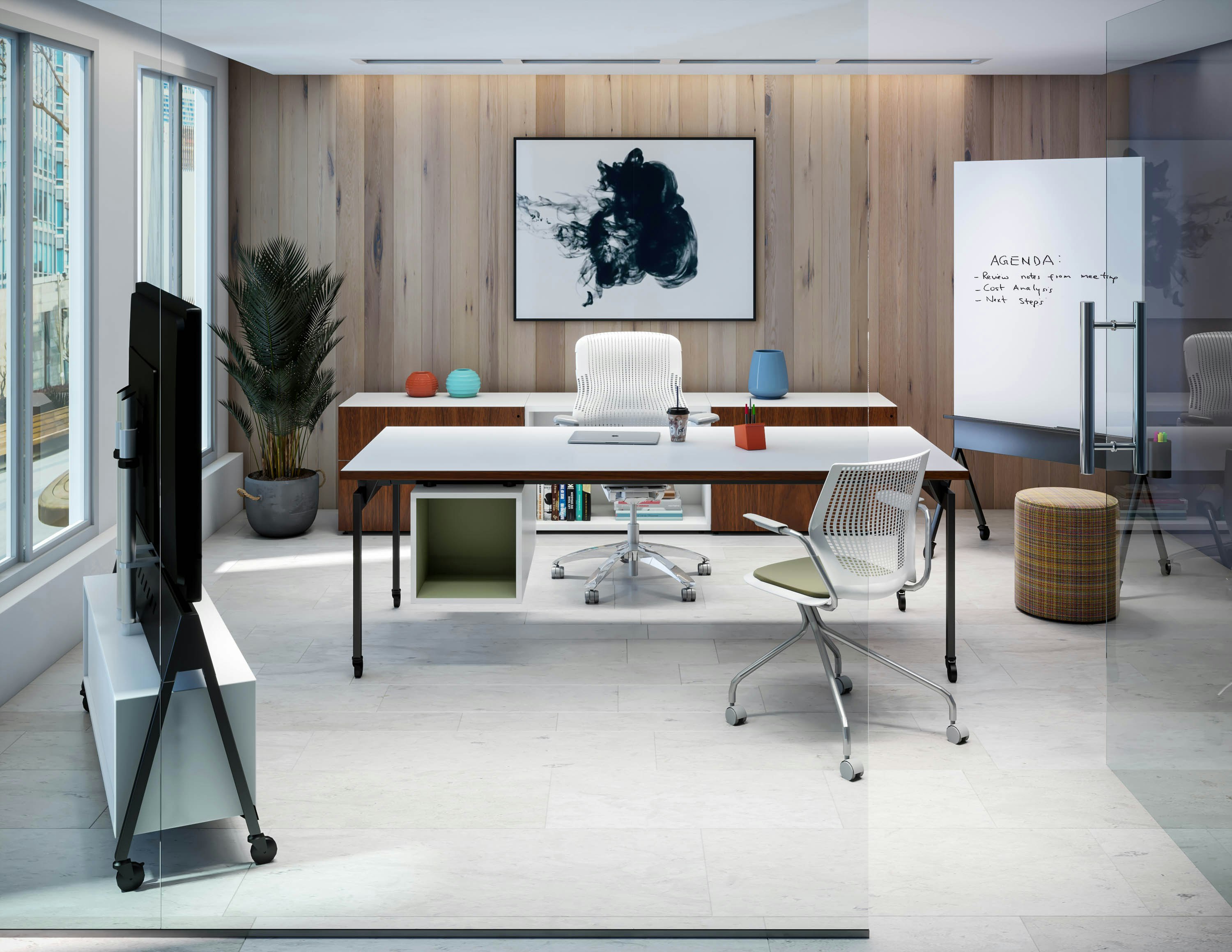 Private Office Antenna Workspaces Generation by Knoll MultiGeneration by Knoll Antenna Horsepower Media Cart KnollExtra Scribe Mobile Markerboard Rockwell Unscripted Upholstered Cylinder