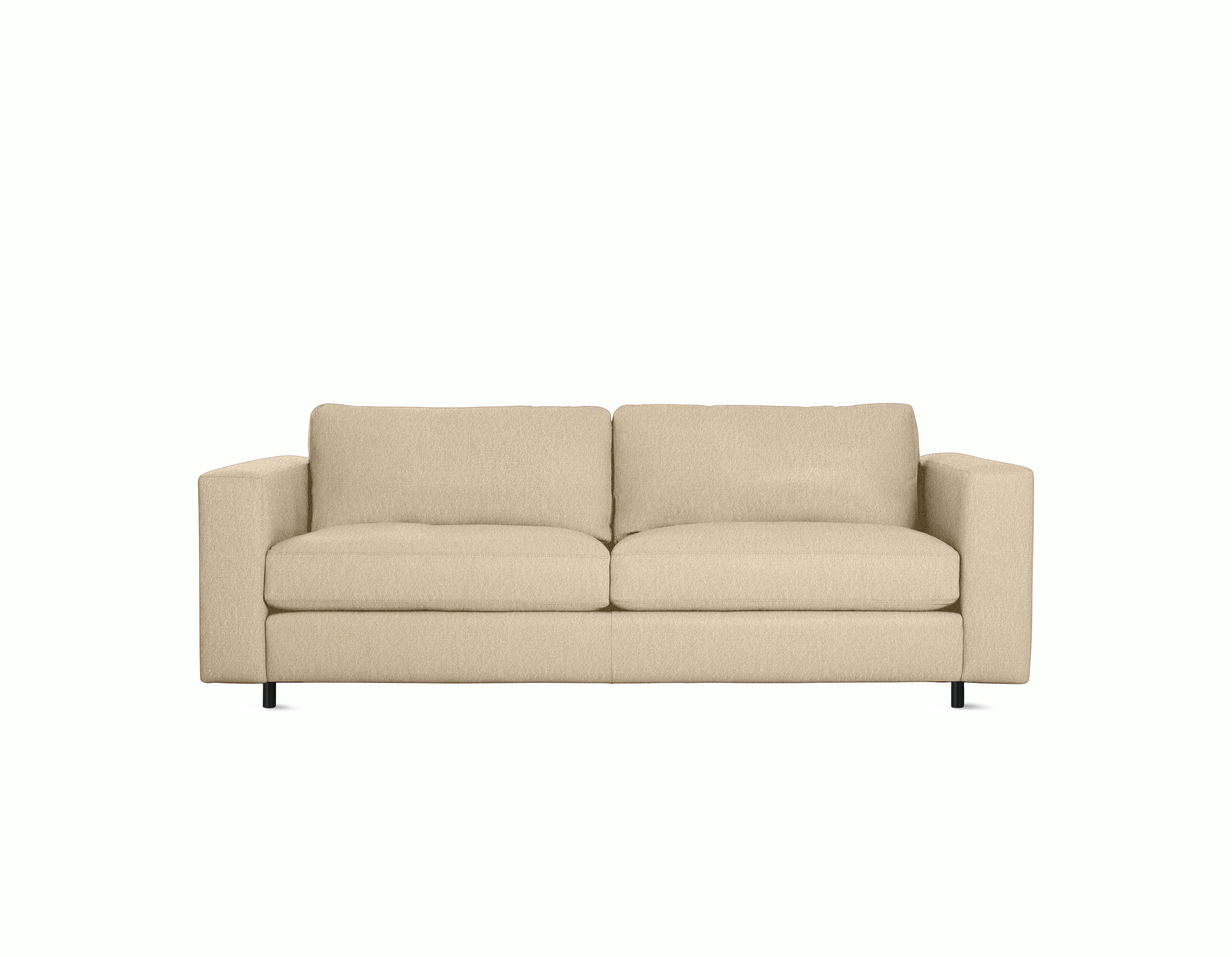 Reid Sofa - Two Seater,  Album Linen,  Straw with tubular leg