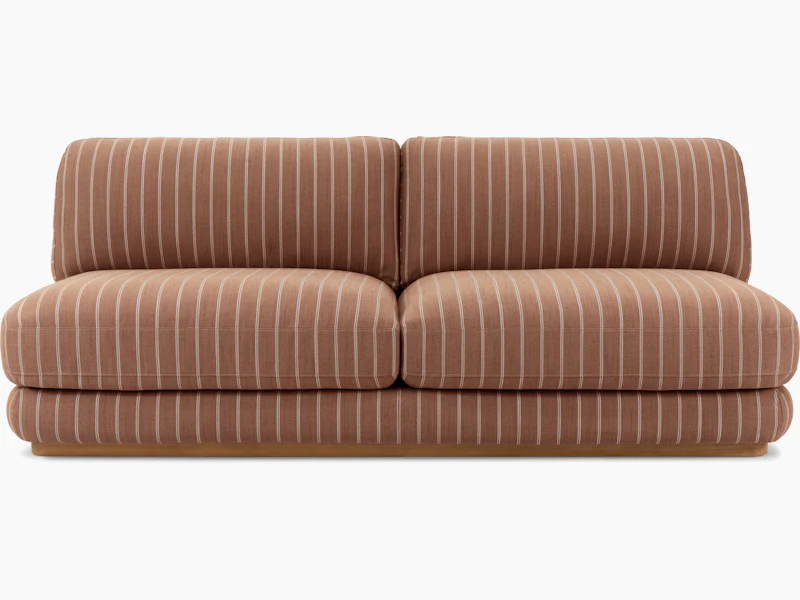 A Stack Outdoor Sofa in Terra Rossa viewed from the front.