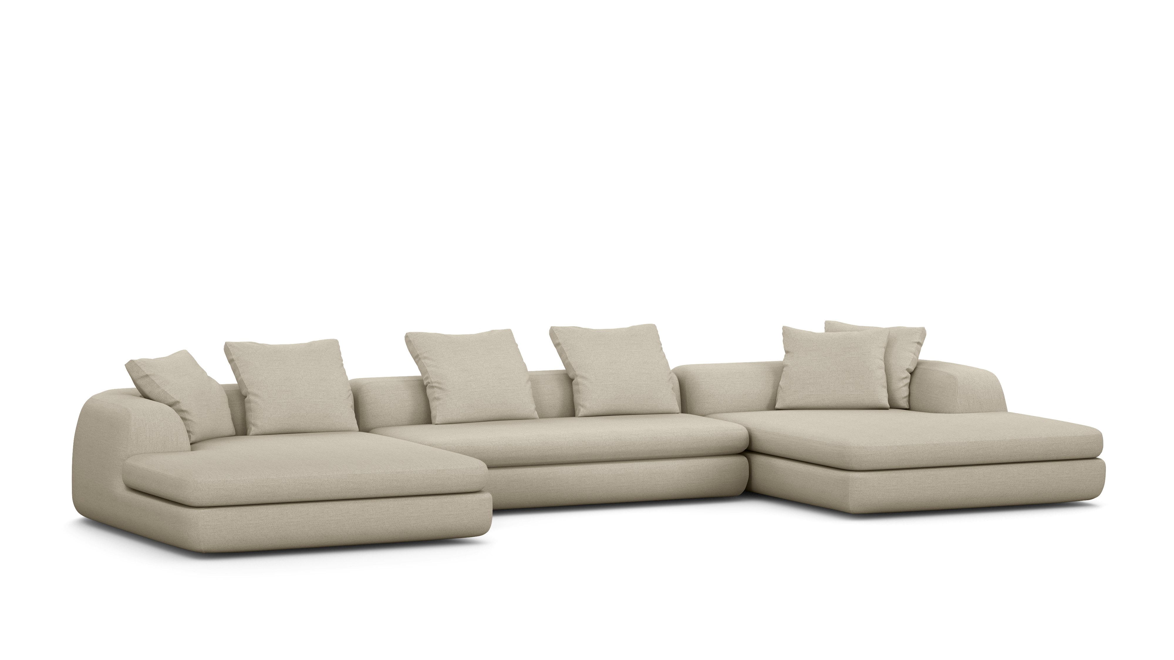 A Atlason Americano Double Wide Chaise Sectional in Patisserie viewed from the front.