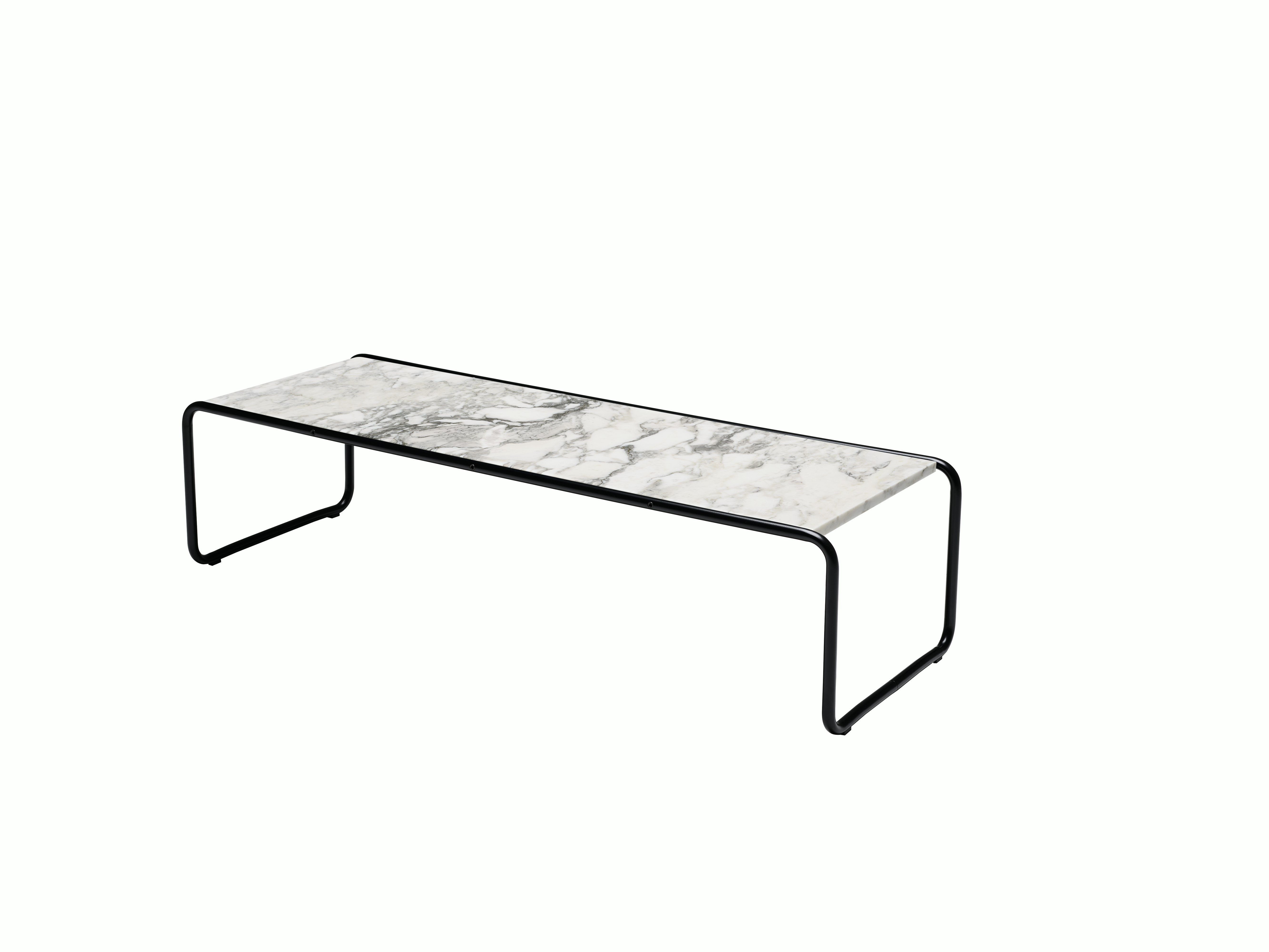 Laccio Table - Large,  Arabescato Marble,  Matte Black