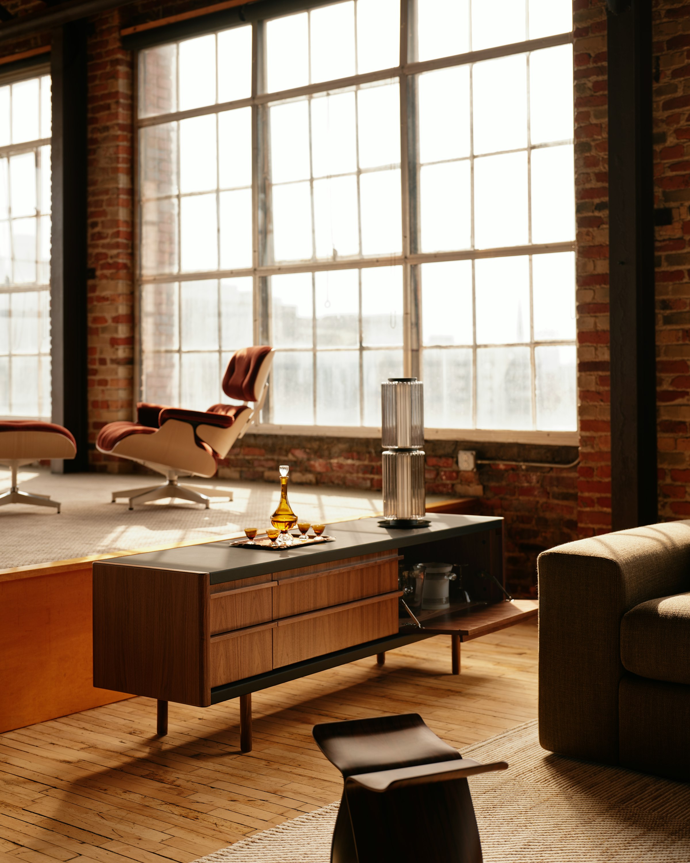 New Canaan Media Unit in black and walnut