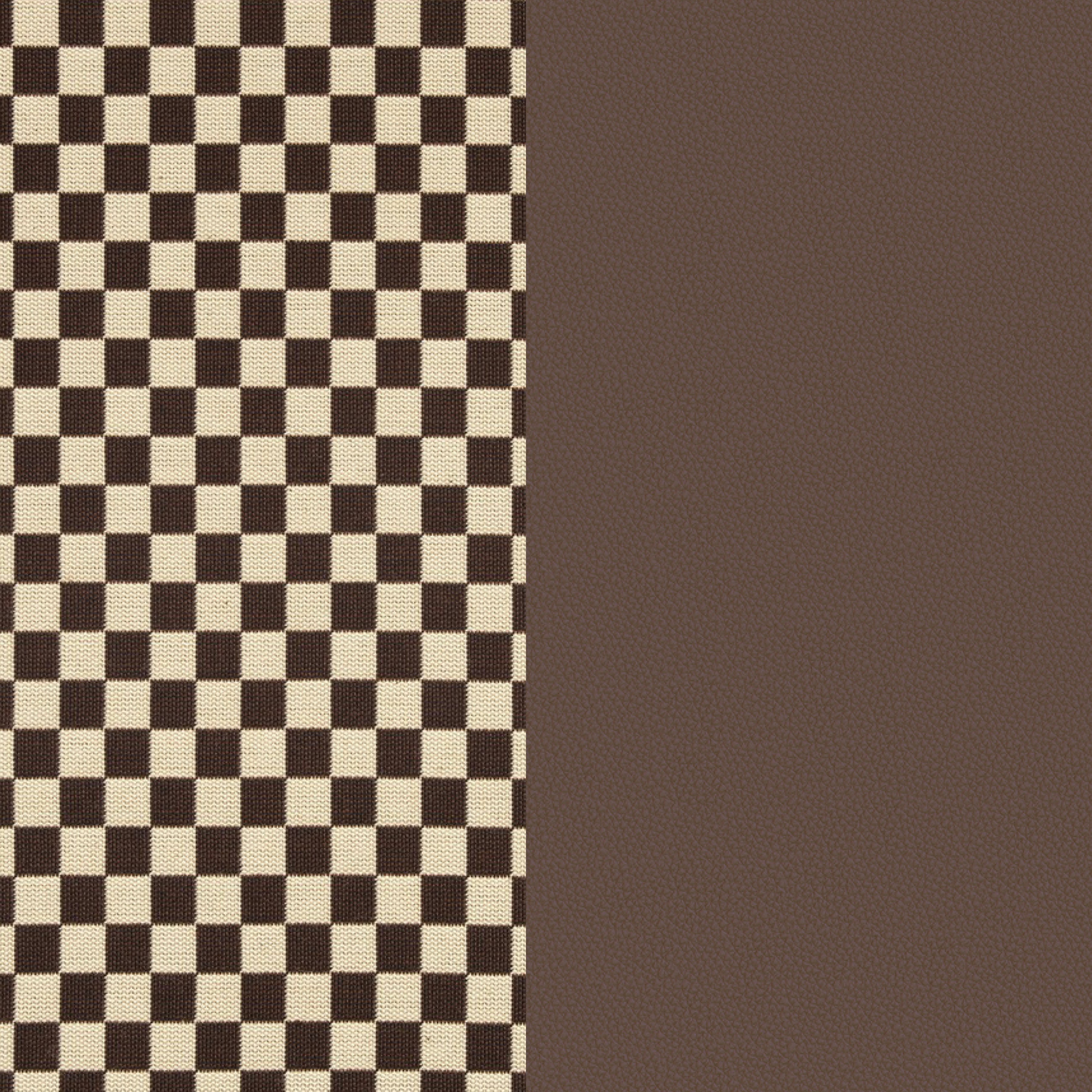 Eames Soft Pad Curated Leather/Fabric Combinations Prone Java/Checker Siena Dark/Khaki (Eames Soft Pad Only)