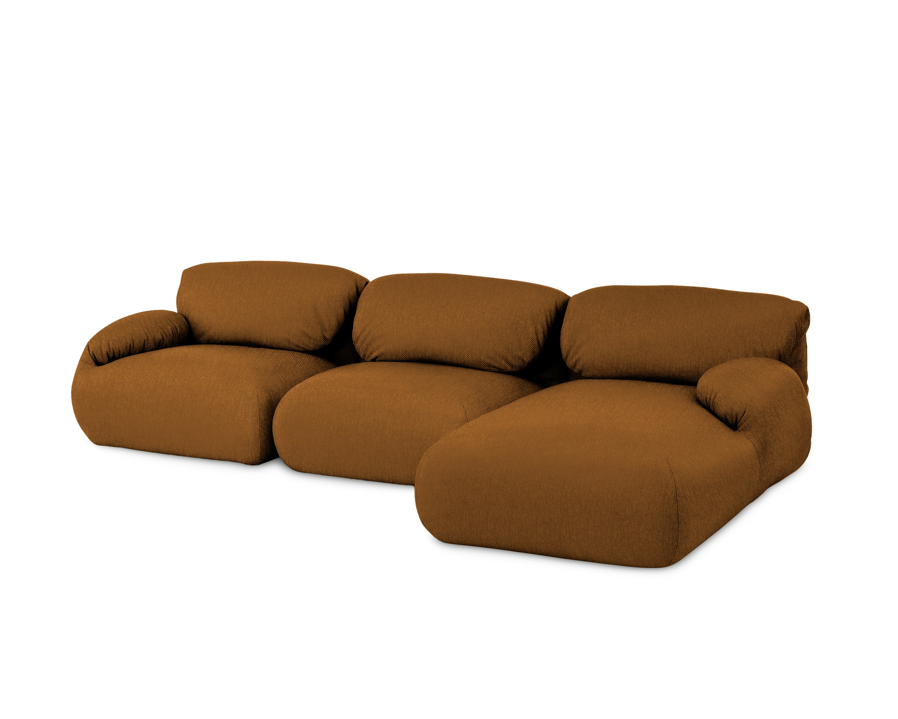 Luva Modular 3 Seat Sectional - Right,  Mode,  Nutmeg