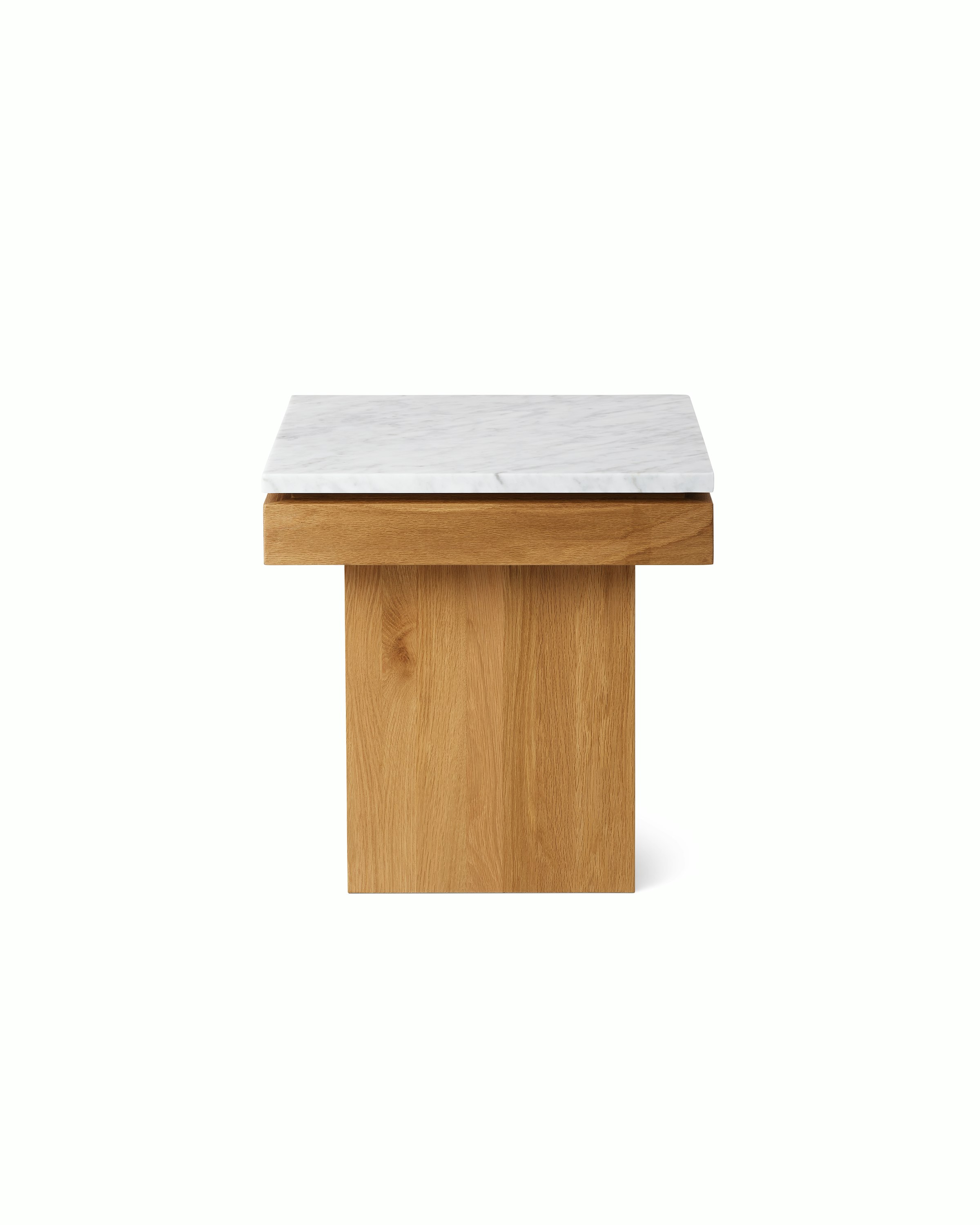 Pawson Drift Side Table, Carrara Marble
