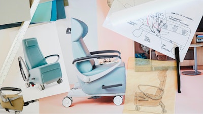 Images and sketches of the Nemschoff Ava Recliner.