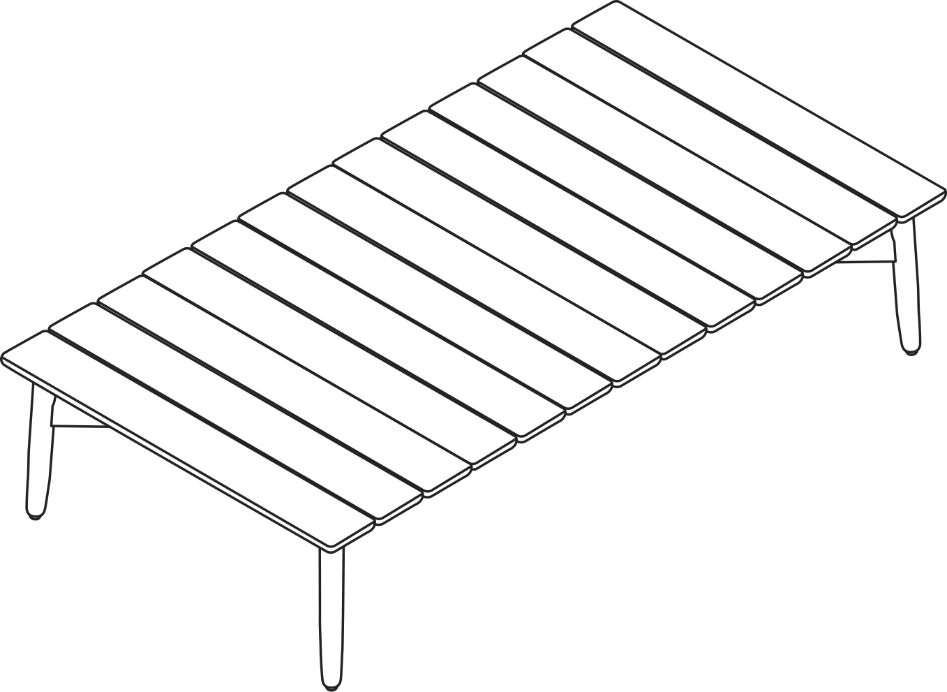 A line drawing - Crosshatch Outdoor Coffee Table | Rectangular