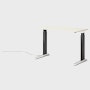 Renew Sit-To-Stand Desk - 23x46,  White Laminate,  Graphite Satin,  Polished Aluminum,  Hidden Power
