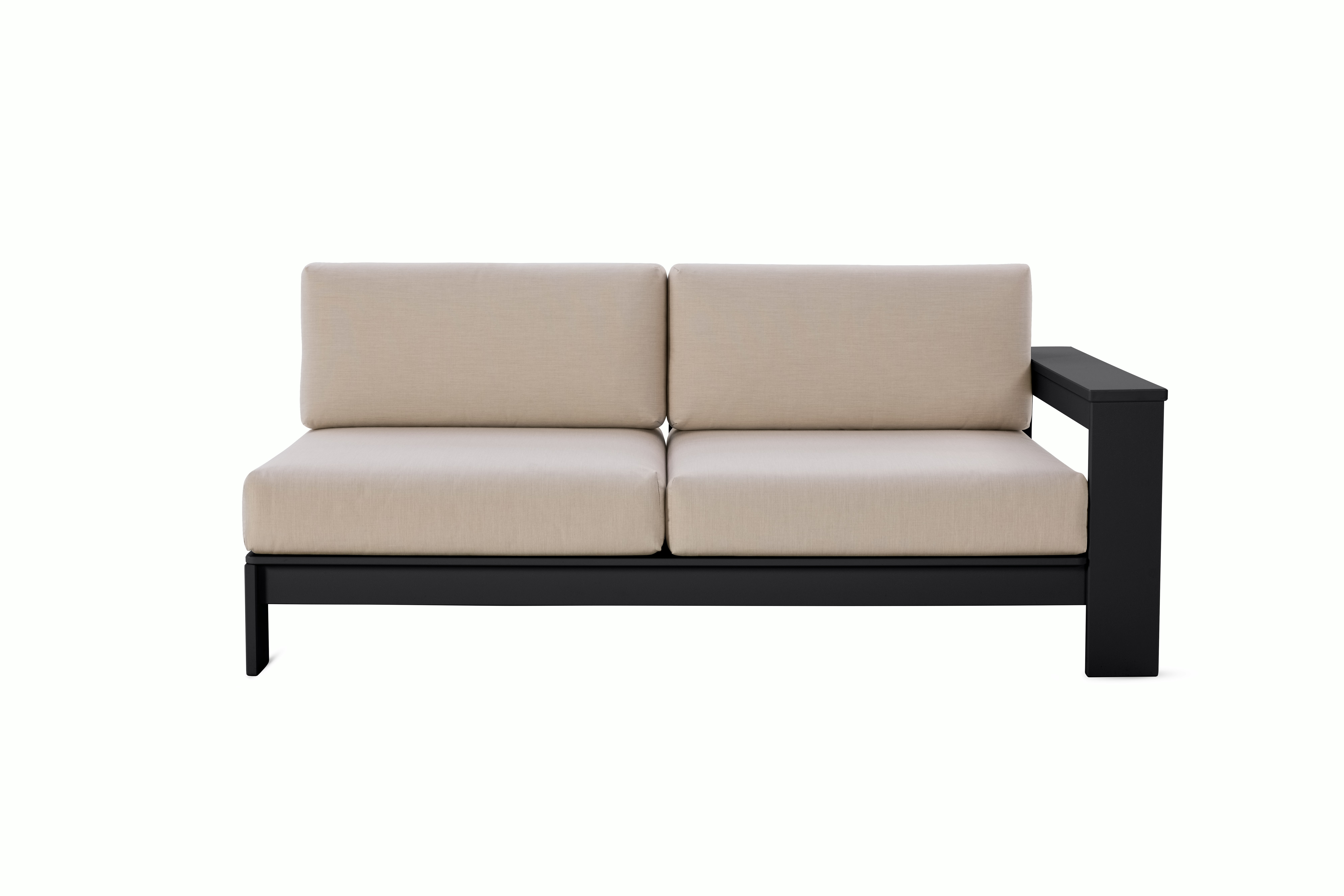 Pepin One Arm Sofa Module - right,   black,   flax