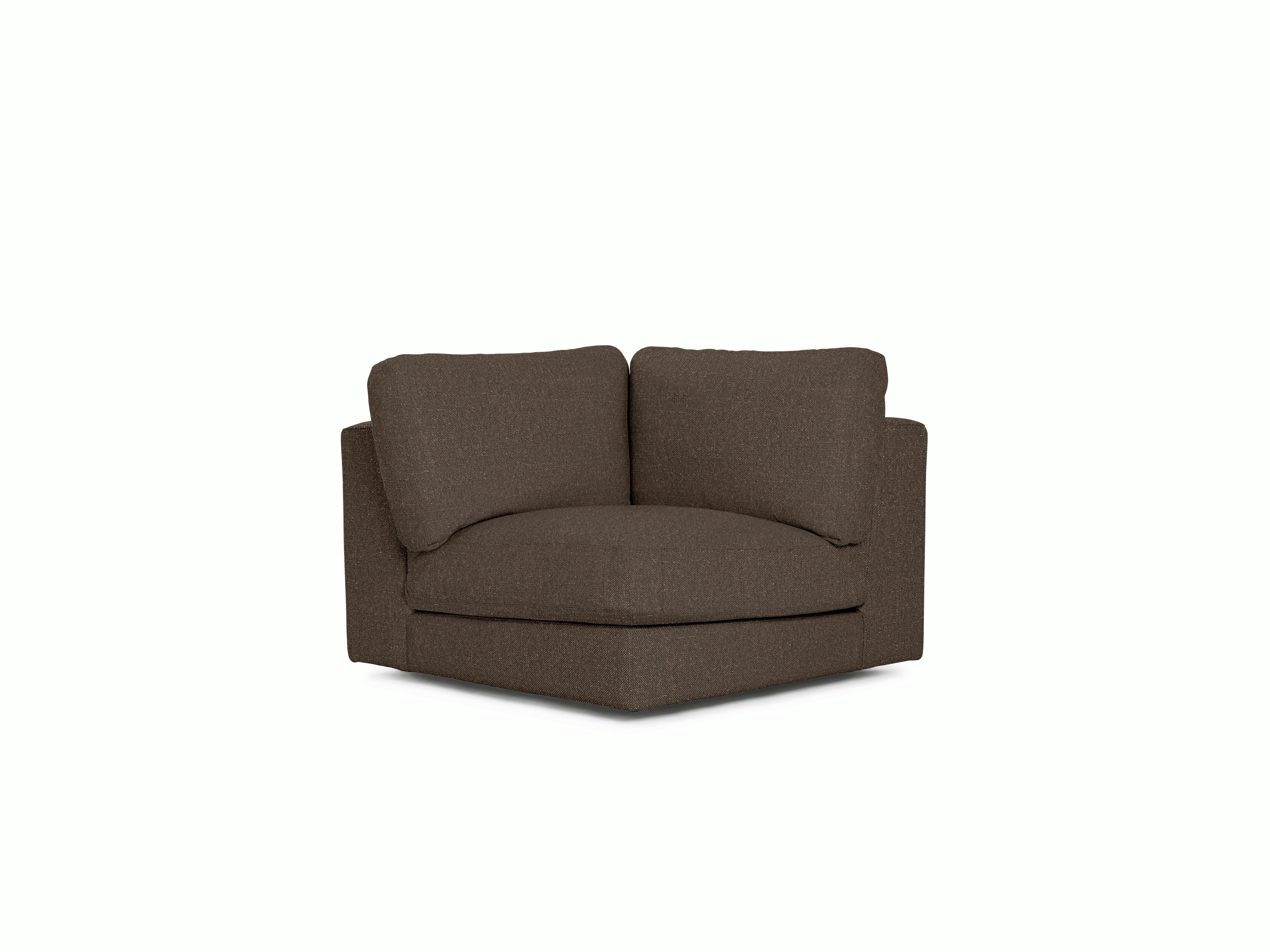 Reid Corner Unit - Album Linen,  Espresso with block leg