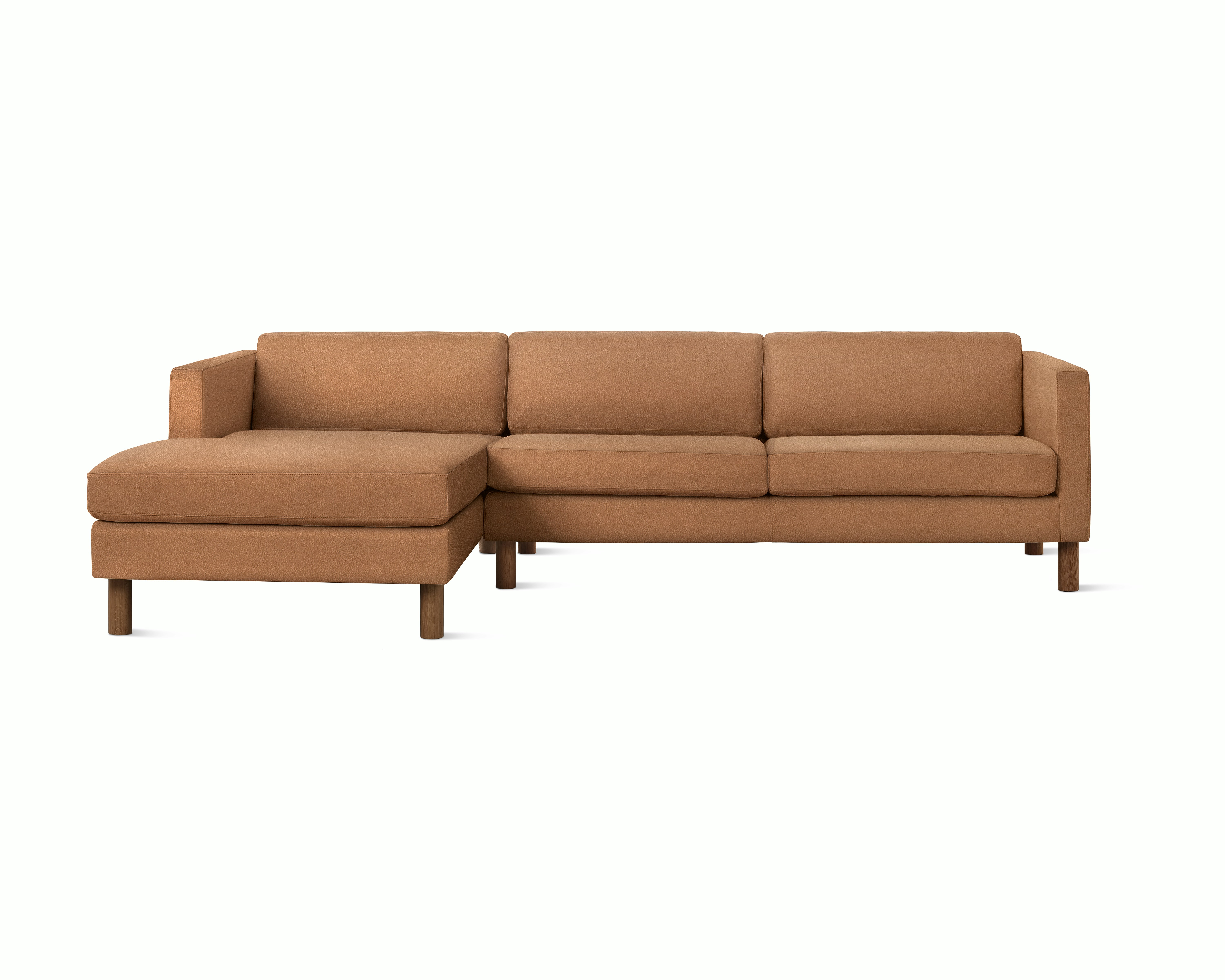 A Lispenard Chaise Sectional in Shore viewed from the front.
