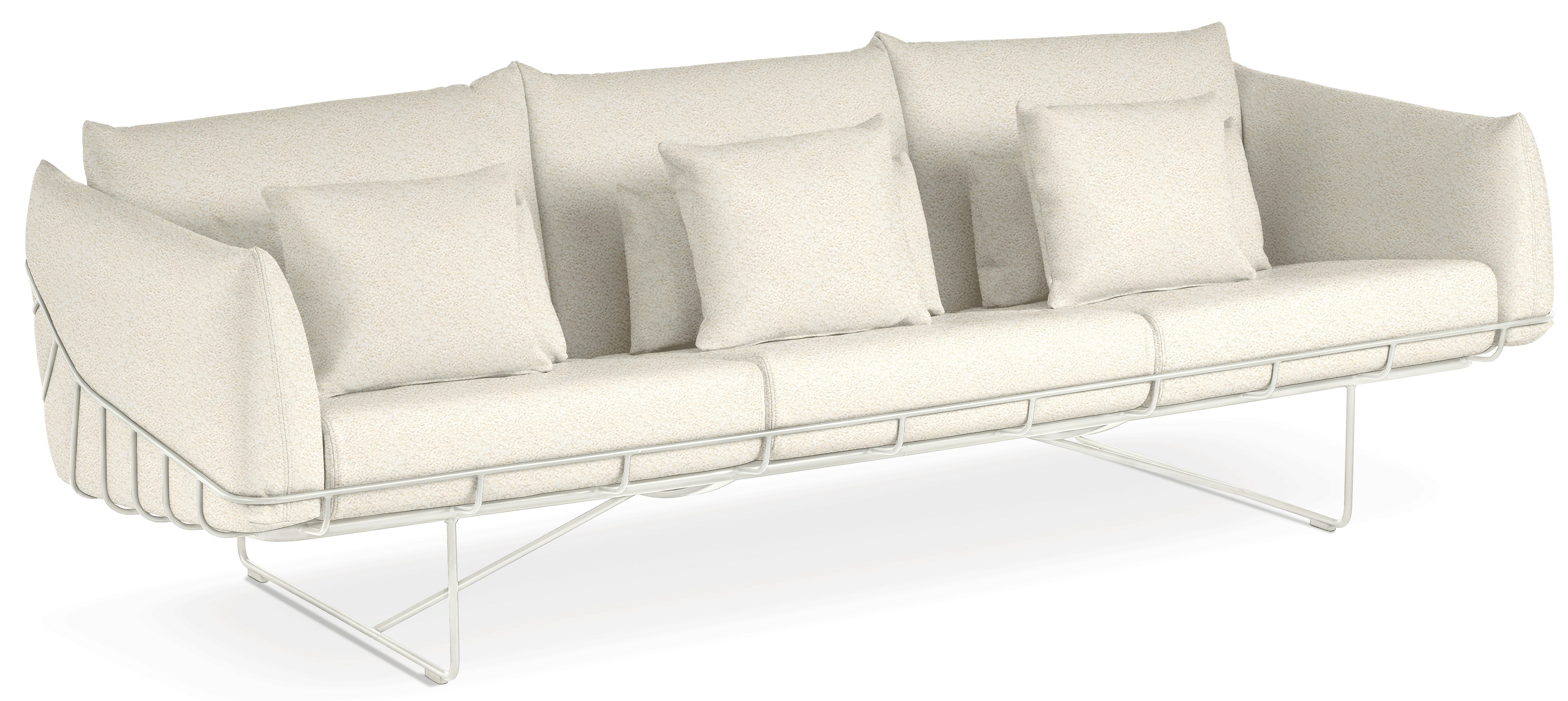 Wireframe Sofa -  3-Seat,  Whim,  Warm White,  White