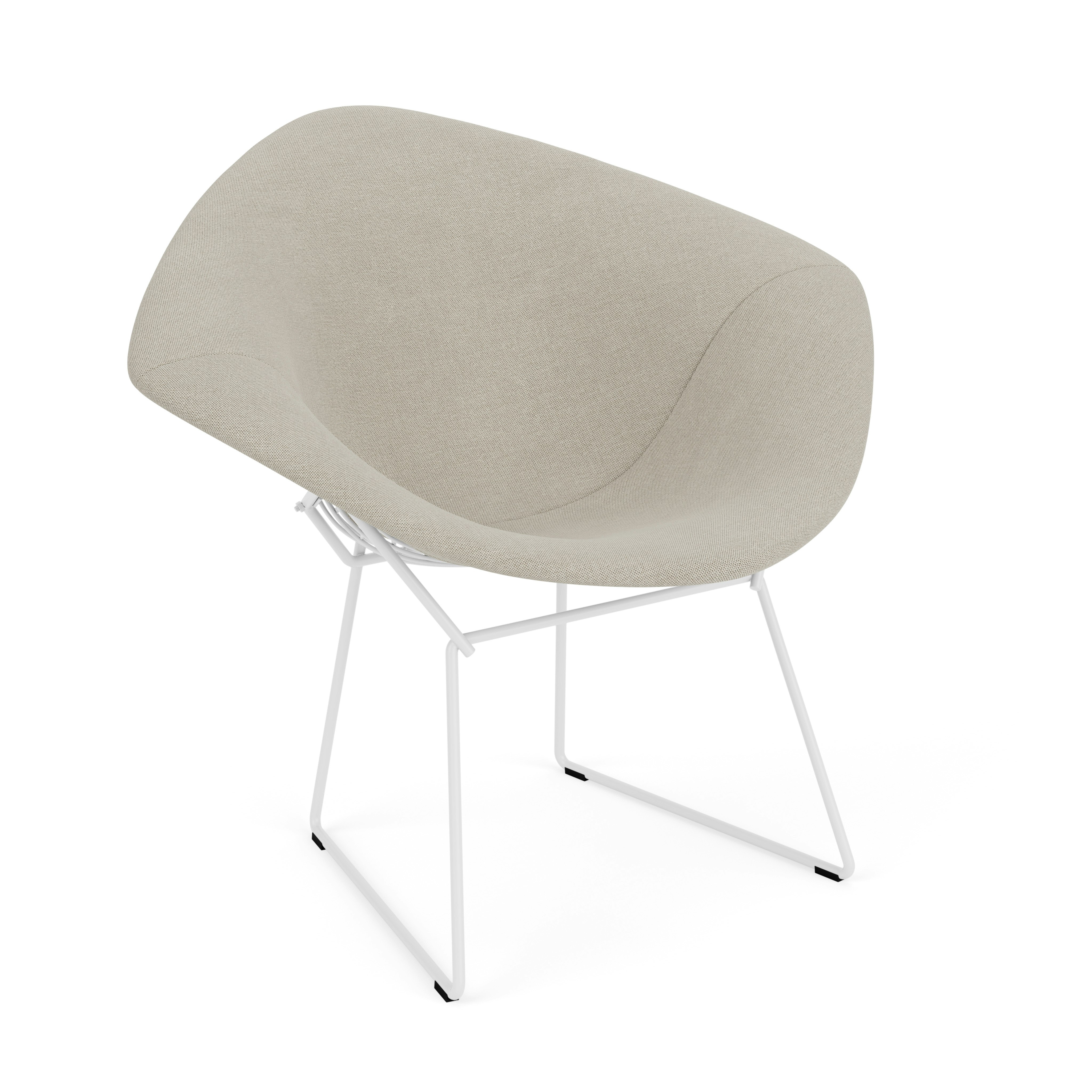 Bertoia Diamond Chair, White, Full Cover, Crossroad, Almond