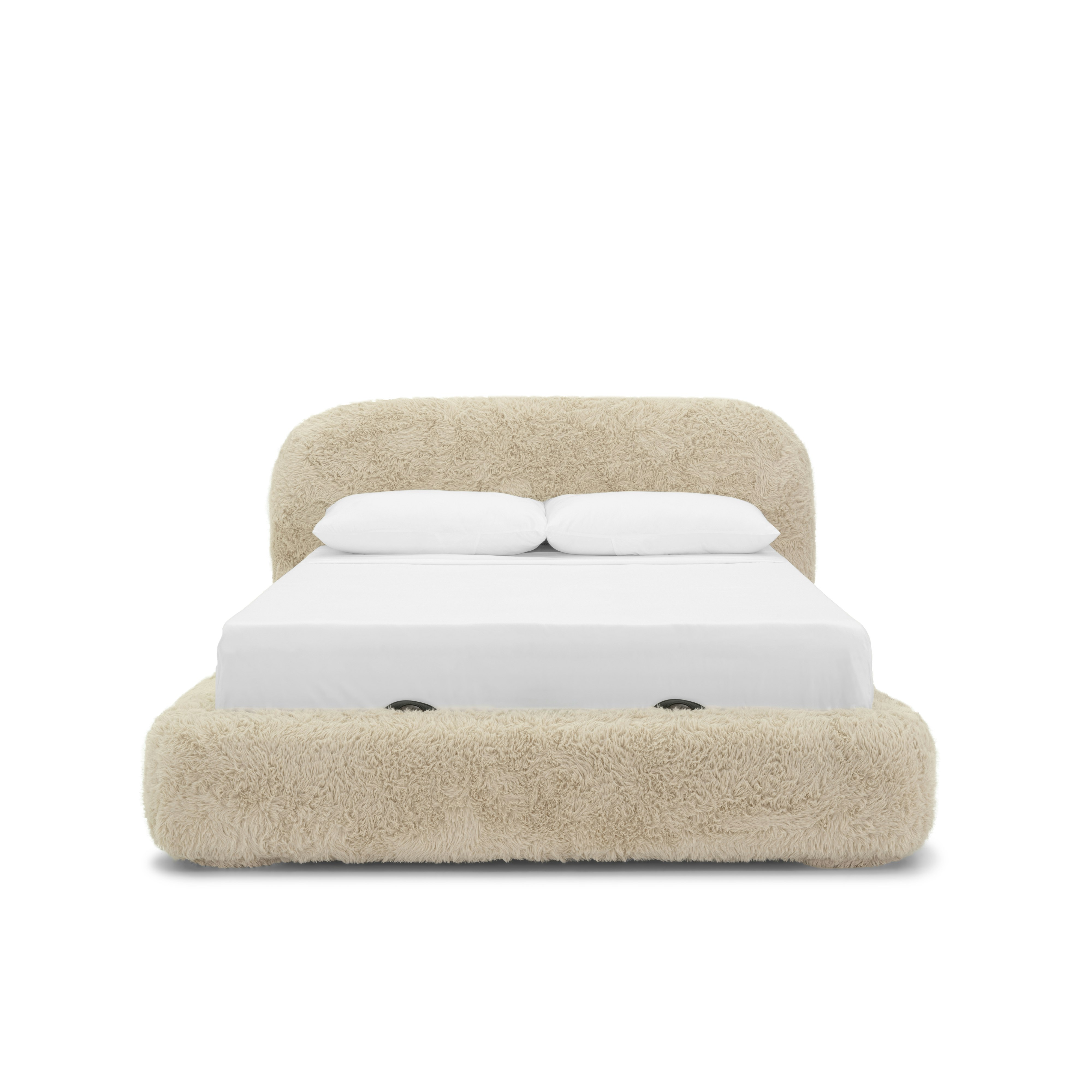 Lull Bed - King, Storage, Fabric, Paddington, Cashew