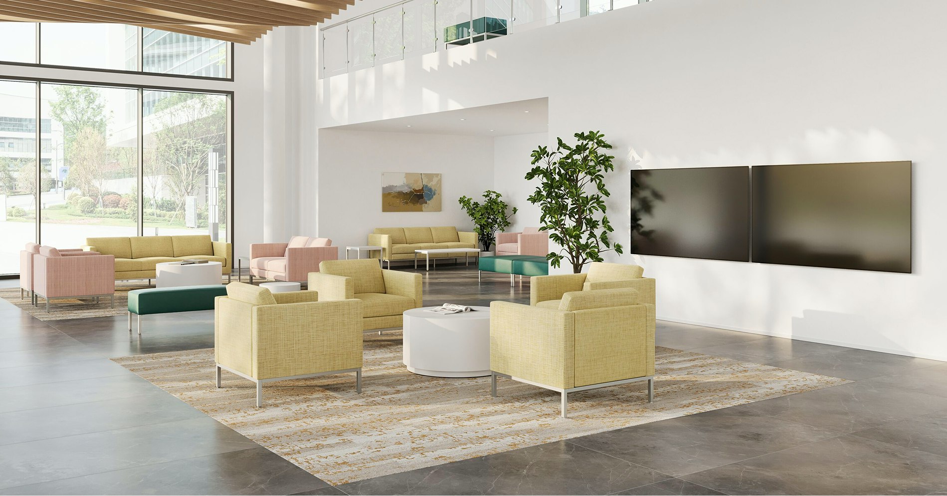 Waiting room in main floor doctor’s office with Riva Lounge Seating