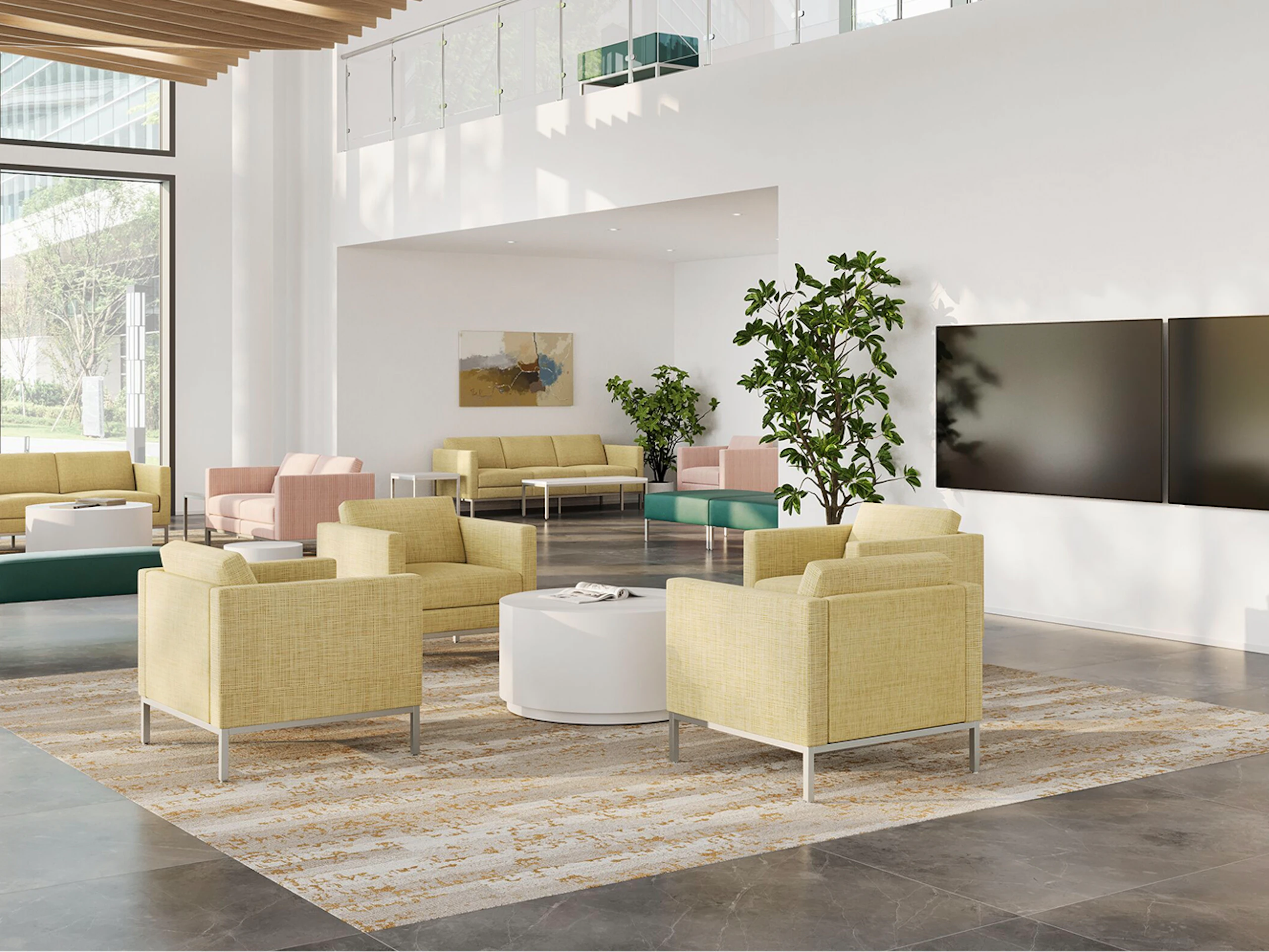 Waiting room in main floor doctor’s office with Riva Lounge Seating