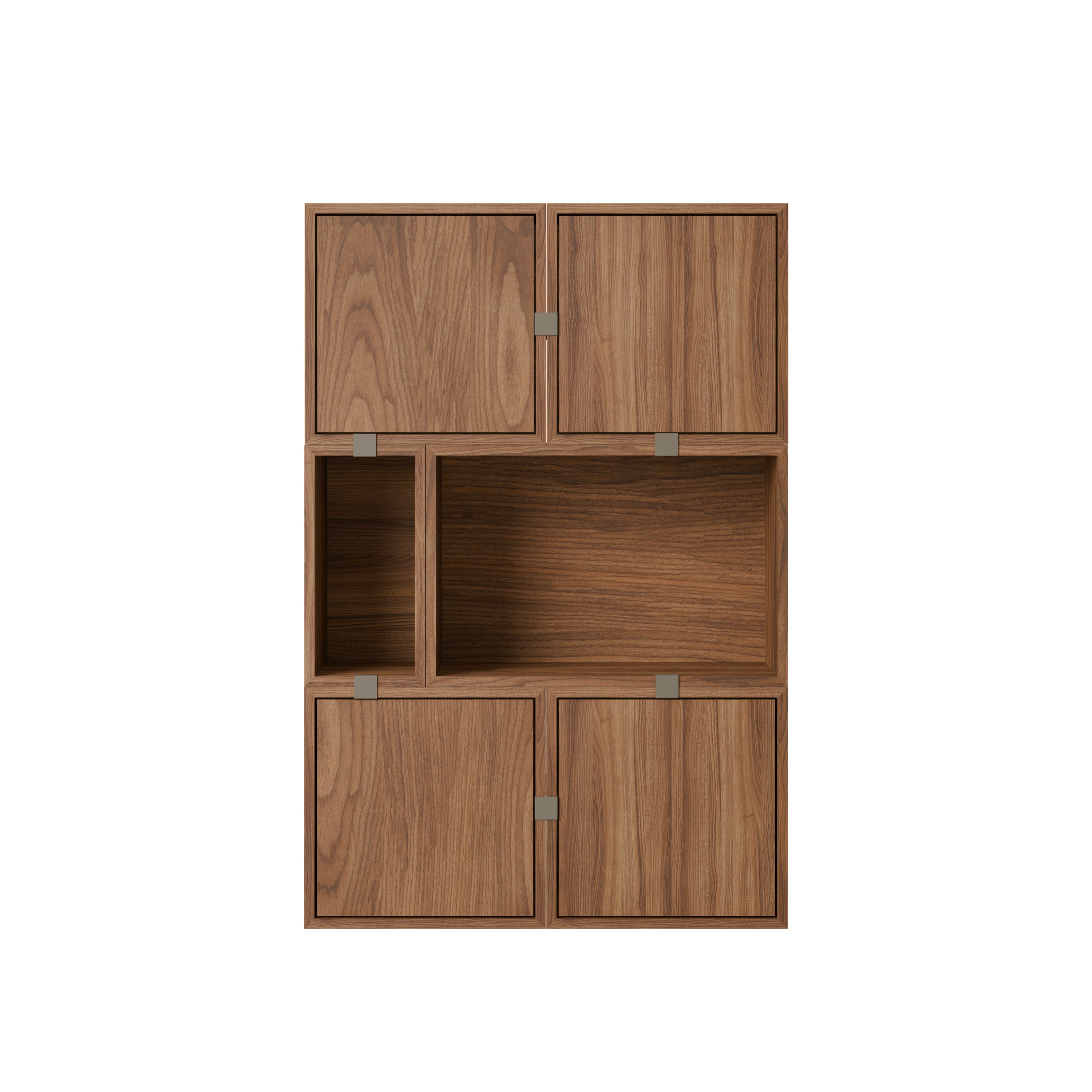 Stacked Storage Sideboard - Configuration 4, Walnut, No Base