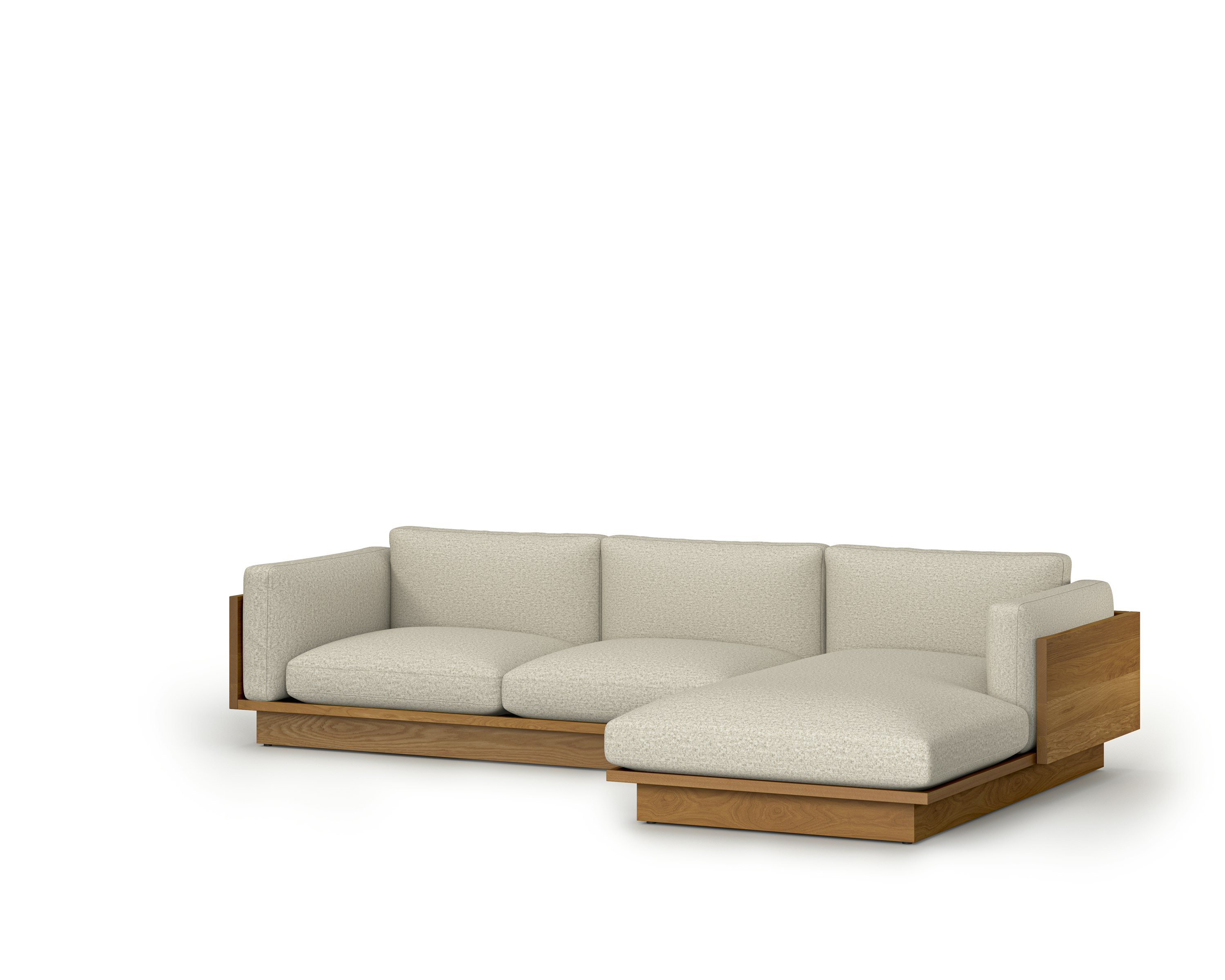 Pawson Drift Chaise Sectional - Right, Beck, Patisserie, White Oak