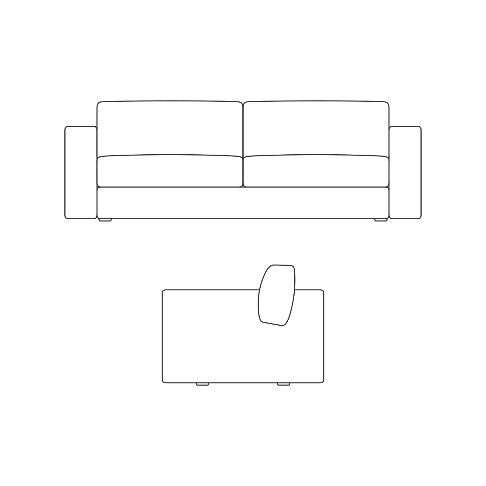 Two Seater - 4" Tubular Leg