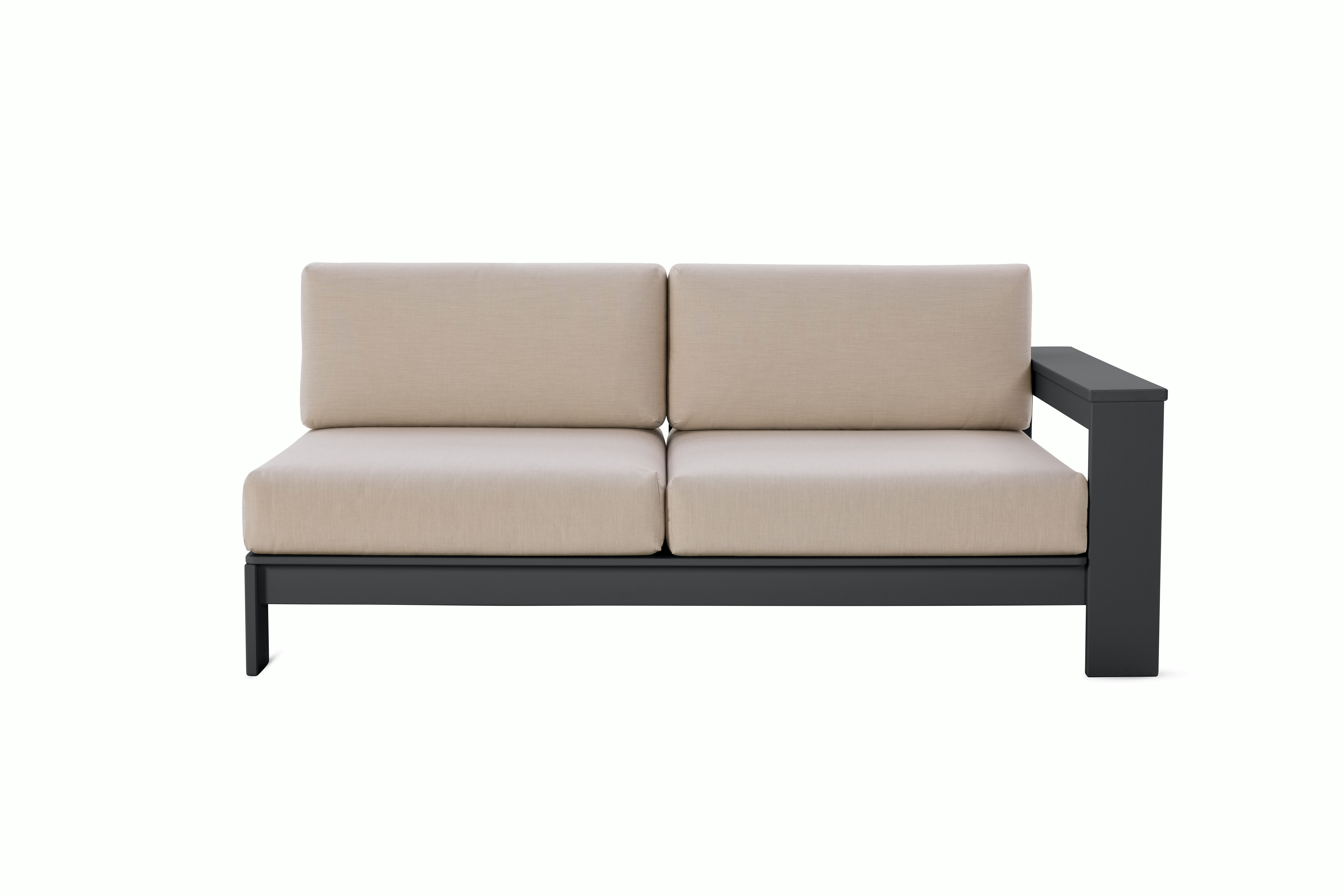 Pepin One Arm Sofa Module - right,   slate,   flax