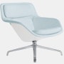 Striad Lounge Chair - Low Back, Luce, Brine, White, 4-Star Swivel, Polished Aluminum