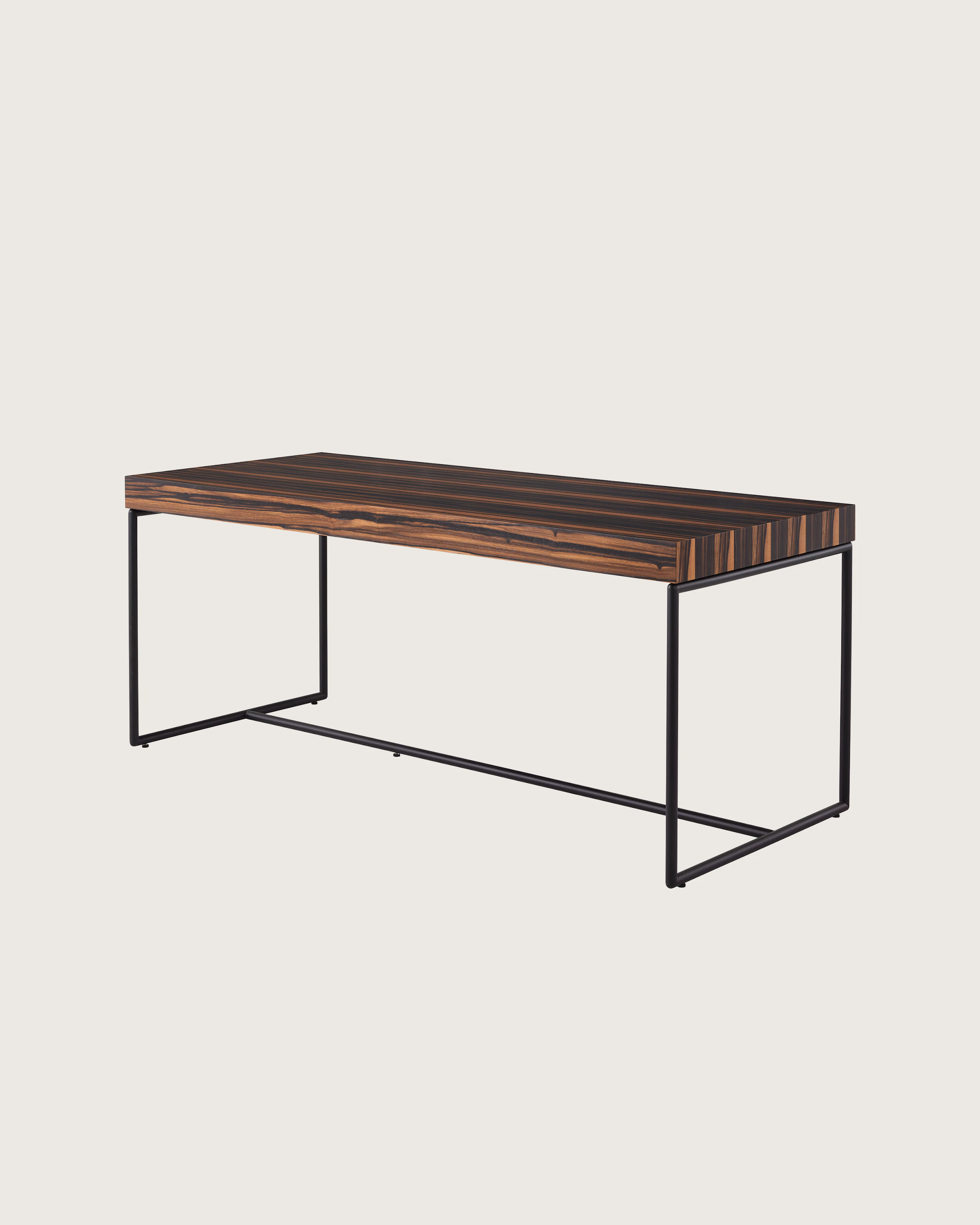 Domino Desk with ebony top and black base.