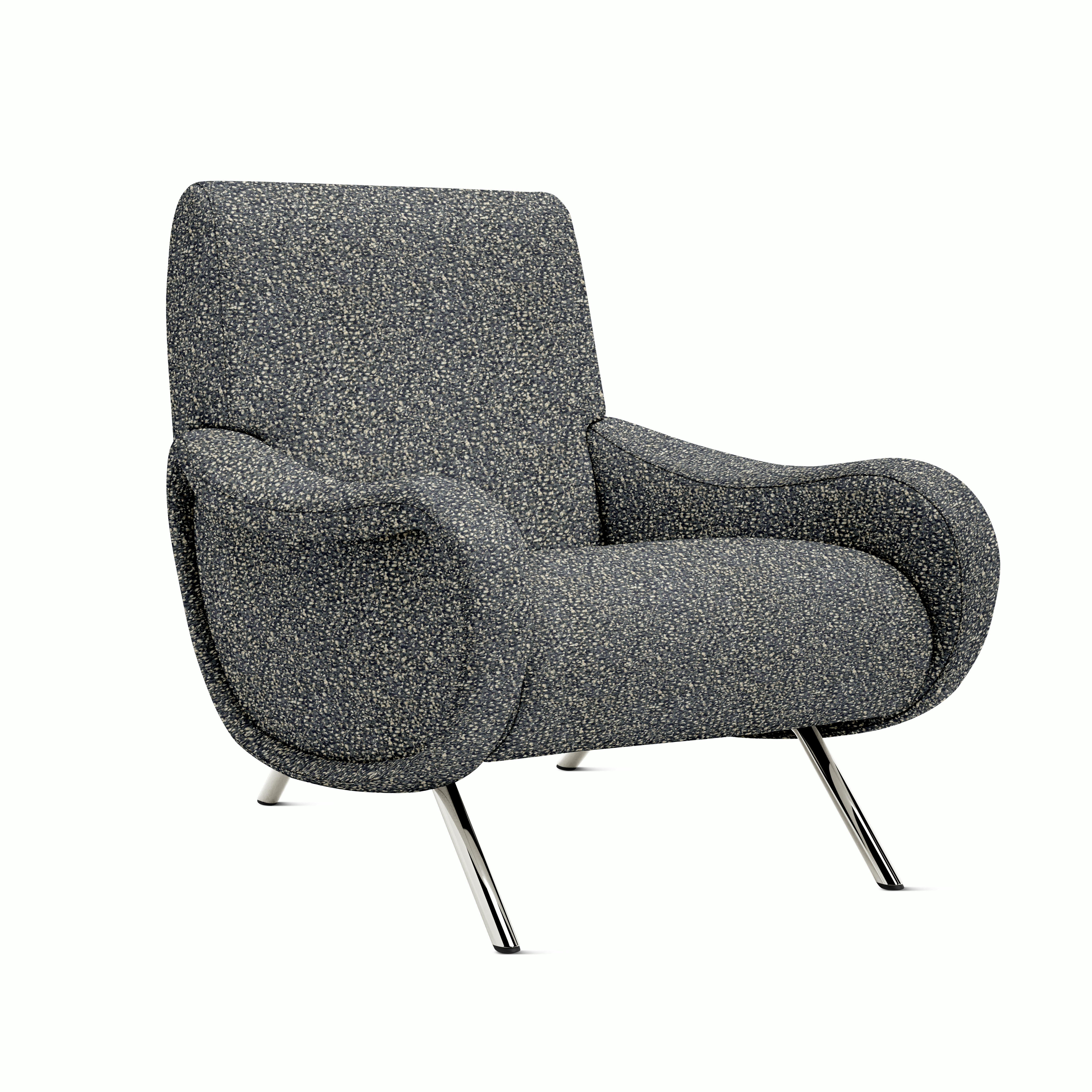 Lady Lounge Chair&nbsp; - Lookbold,  Petrolio Melange,  Gunmetal Chrome