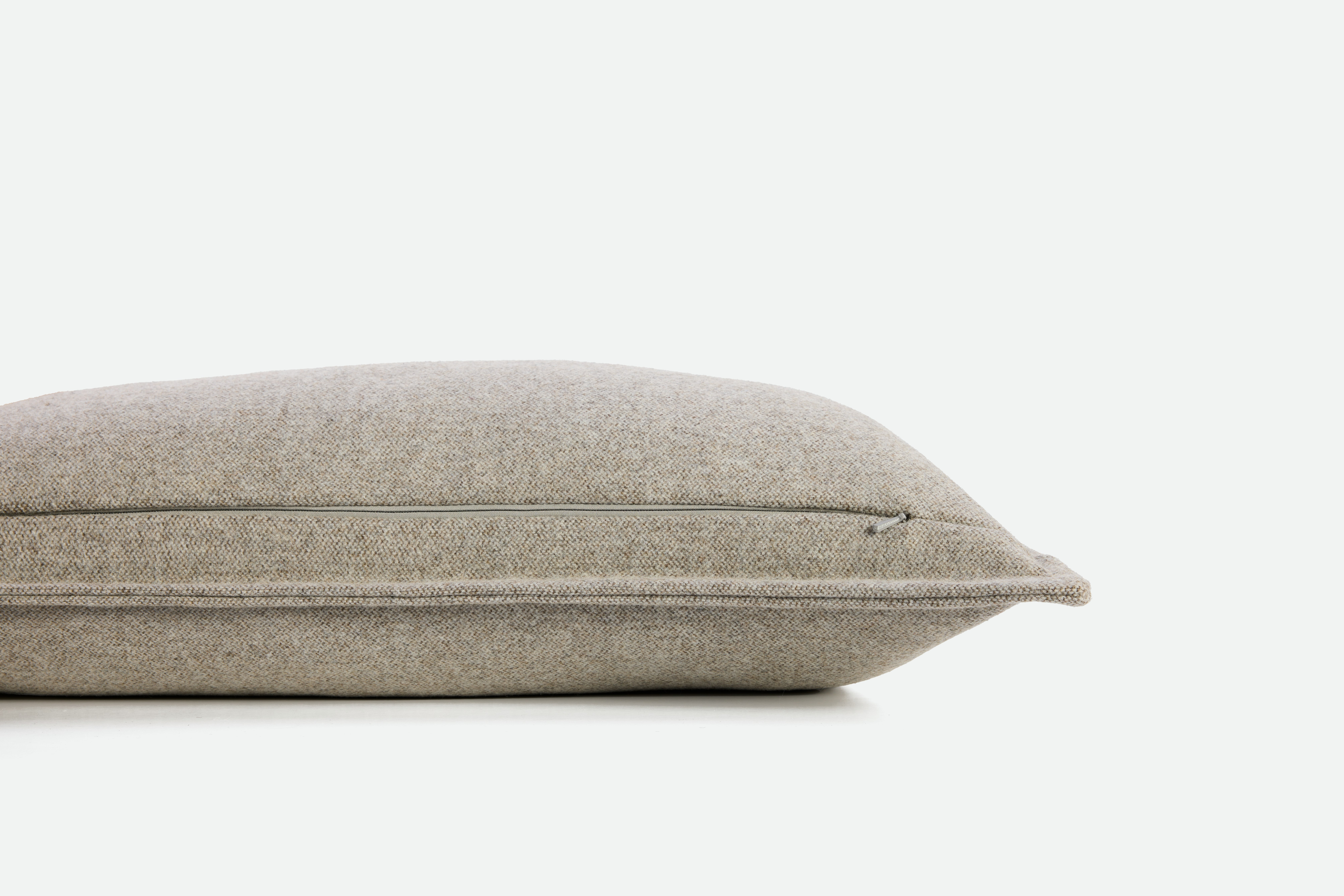 A detailed look at a Pecora Wool Flange Pillow in Graham.