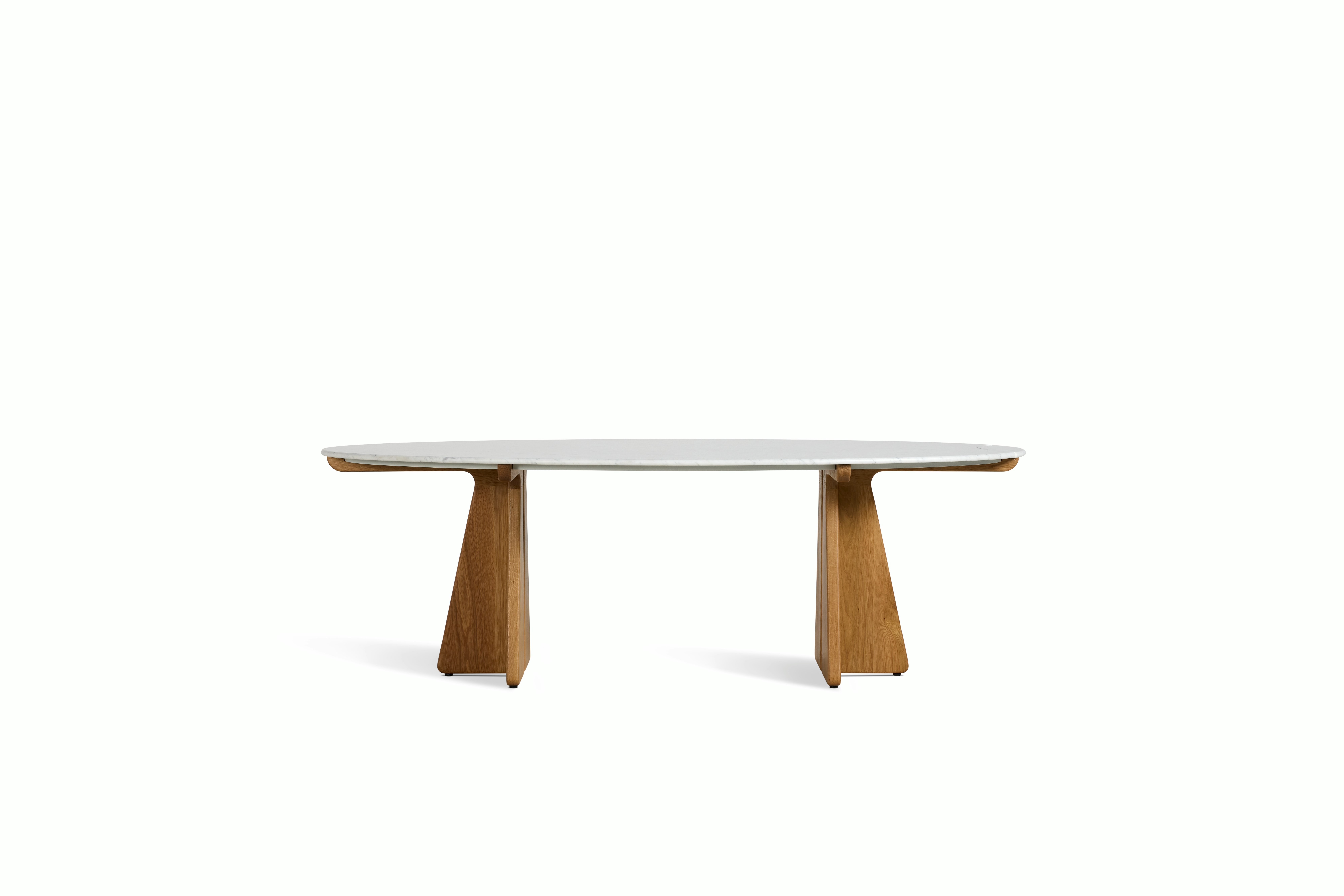 Pinna Dining Table - Oval, 90 Inch, Carrara, White Oak