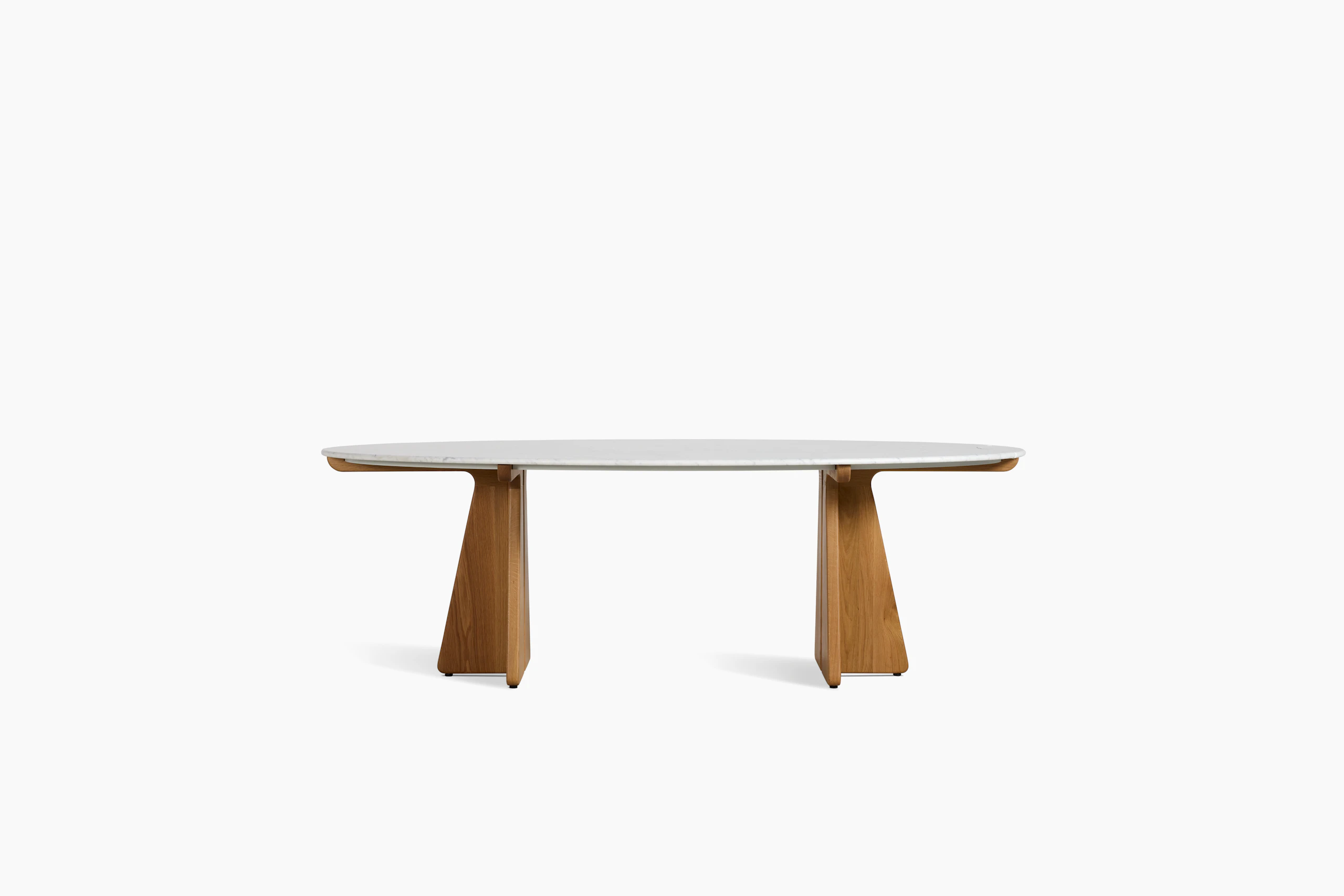 Pinna Dining Table - Oval, 90 Inch, Carrara, White Oak