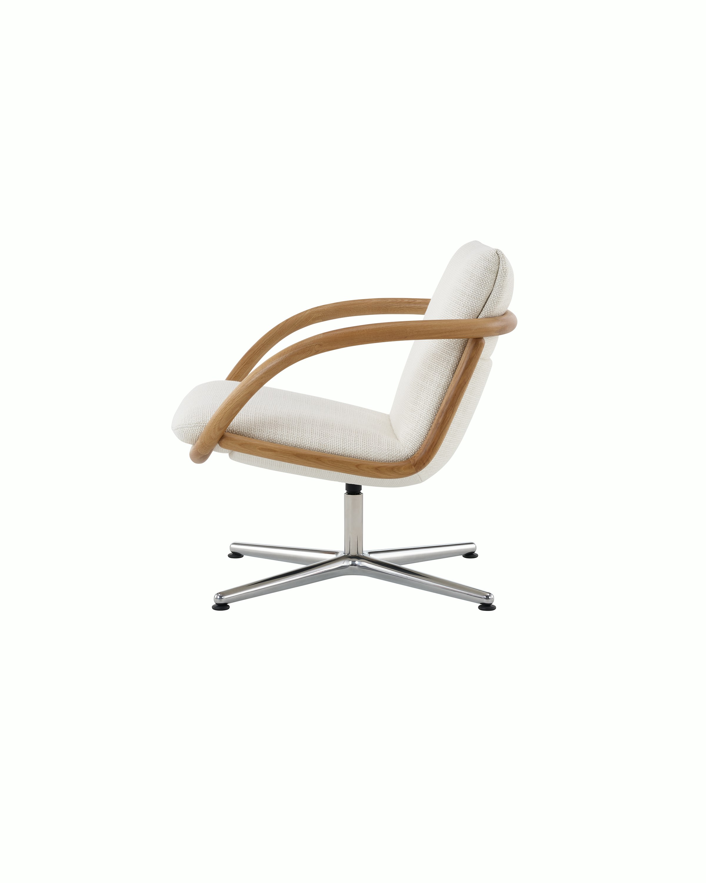 Full Loop Lounge Chair in Oak and Capri white sweep image.