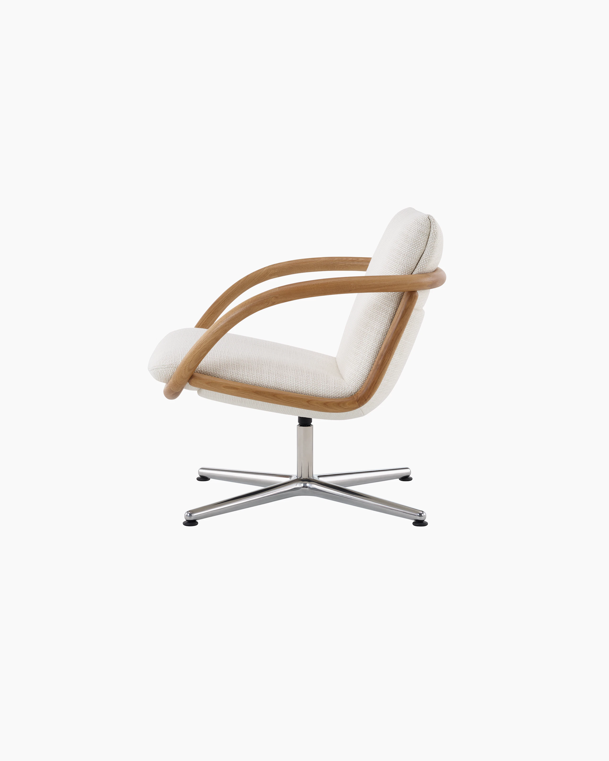 Full Loop Lounge Chair in Oak and Capri white sweep image.