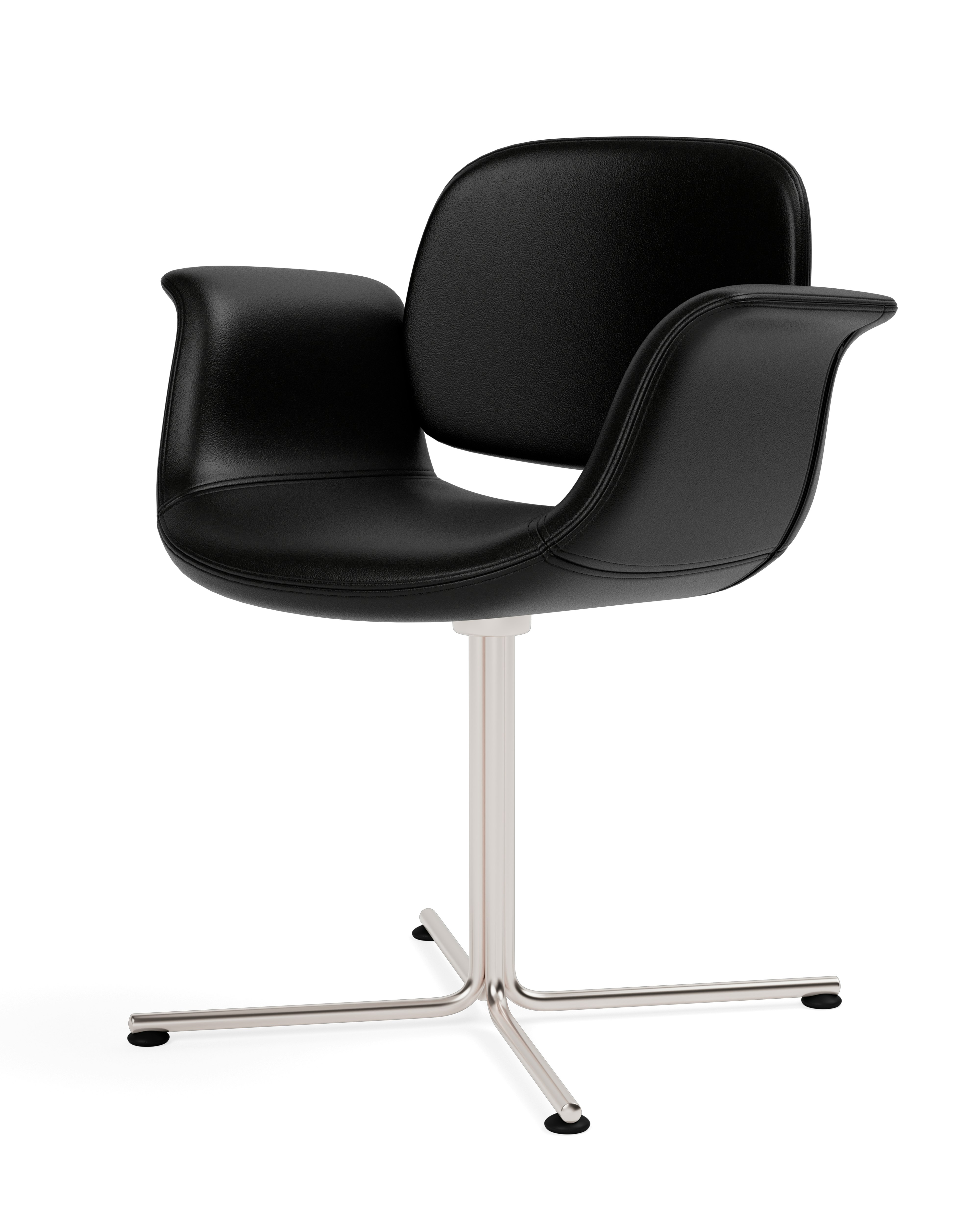 A Flamingo Chair in 301Black viewed from an angle.