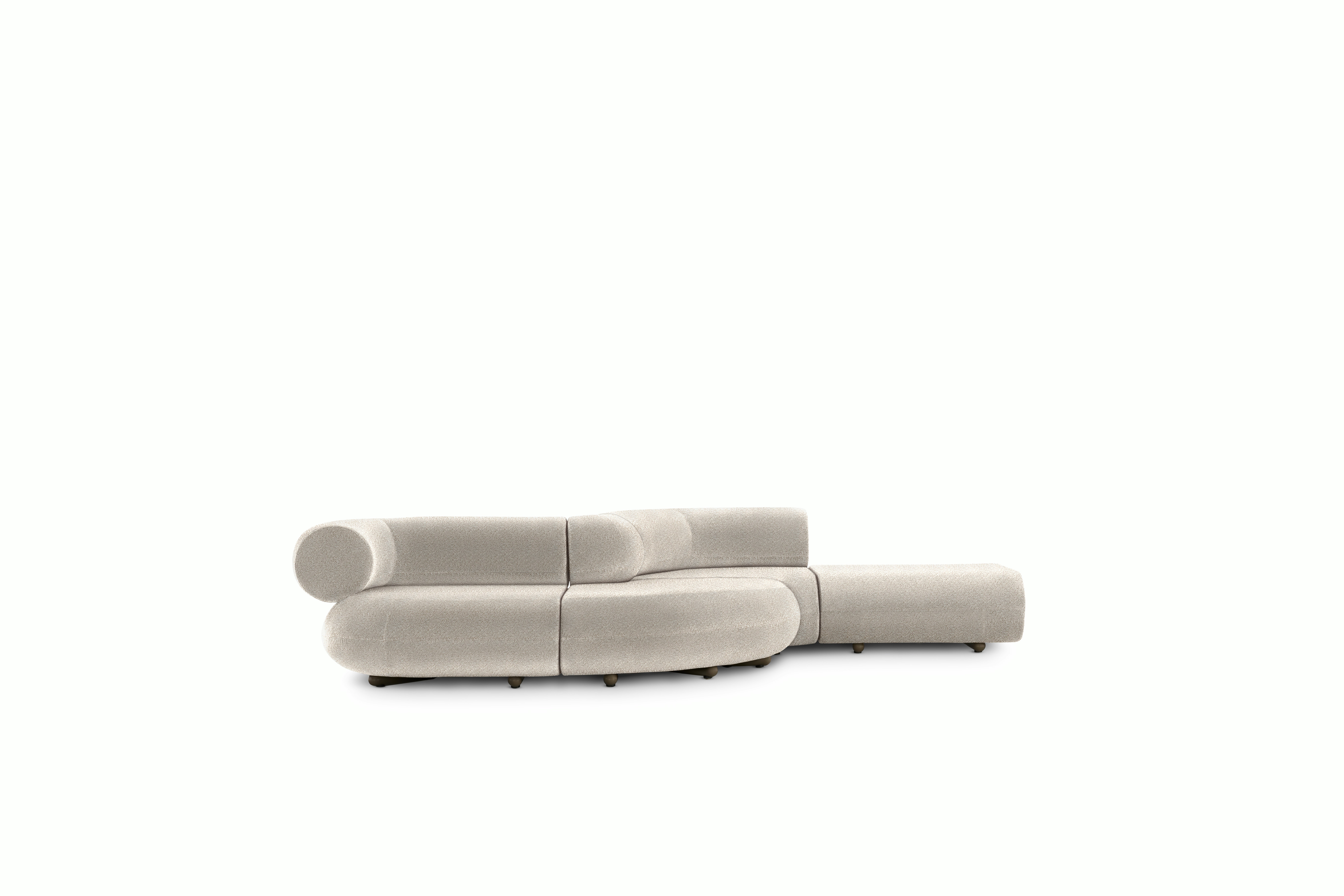 Fat Sofa Curvy Sectional - Alpine, Champagne, Beige Grey
