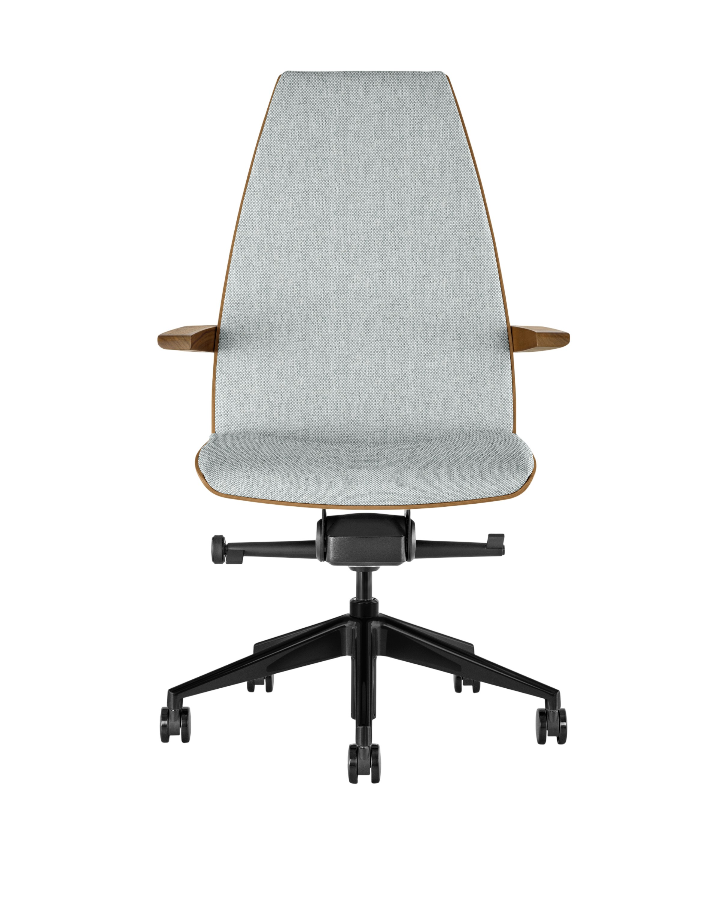 Clamshell Task Chair - Mode, Intaglio, Walnut, High Back, With Arms, Hard Caster