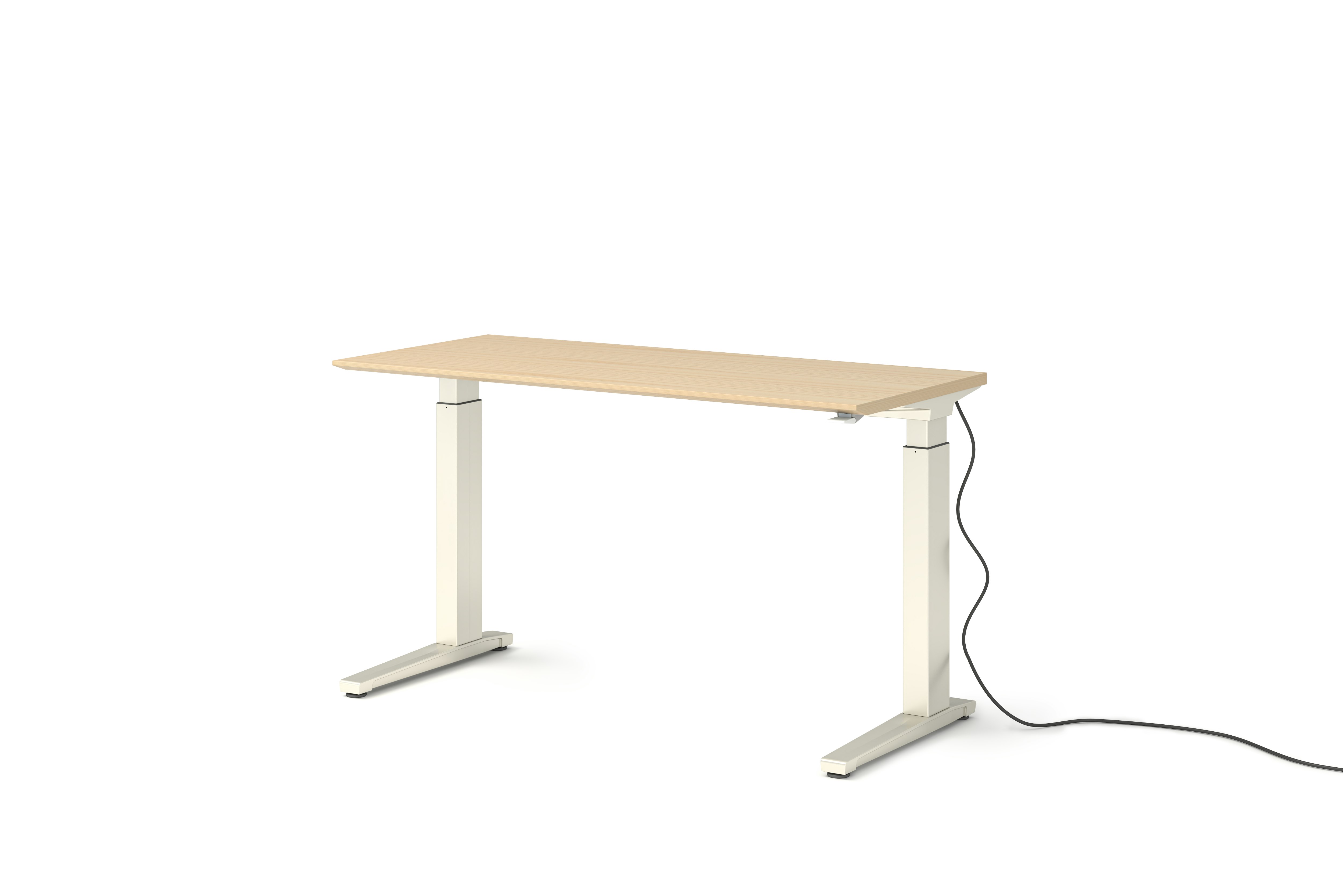 Renew Sit-To-Stand Desk - 23x52,  Veneer White Ash White,  Standard Power