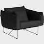 Wireframe Chair - Prone Leather,  Obsidian,  Black