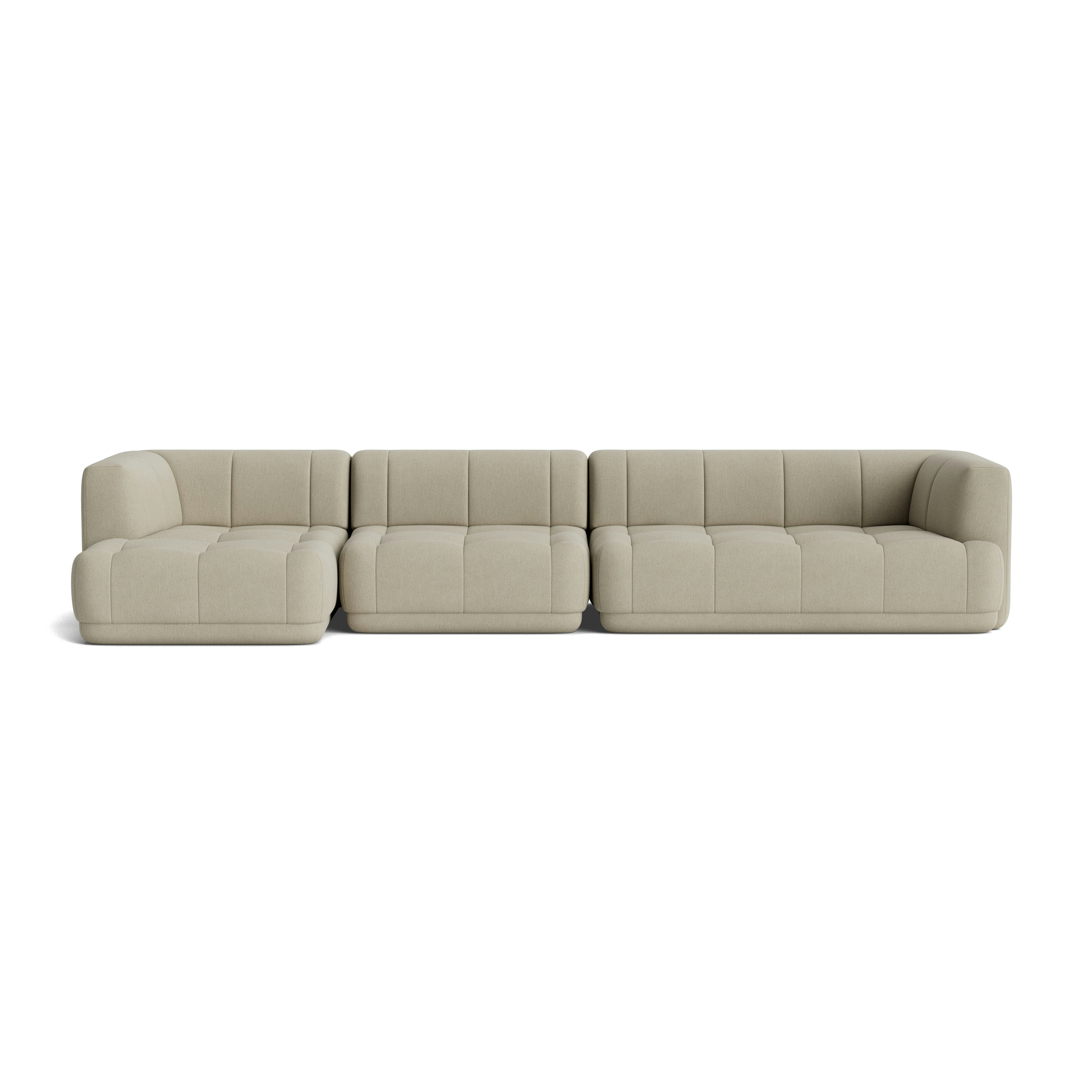 Quilton Sectional Chaise - Left with Armless Narrow