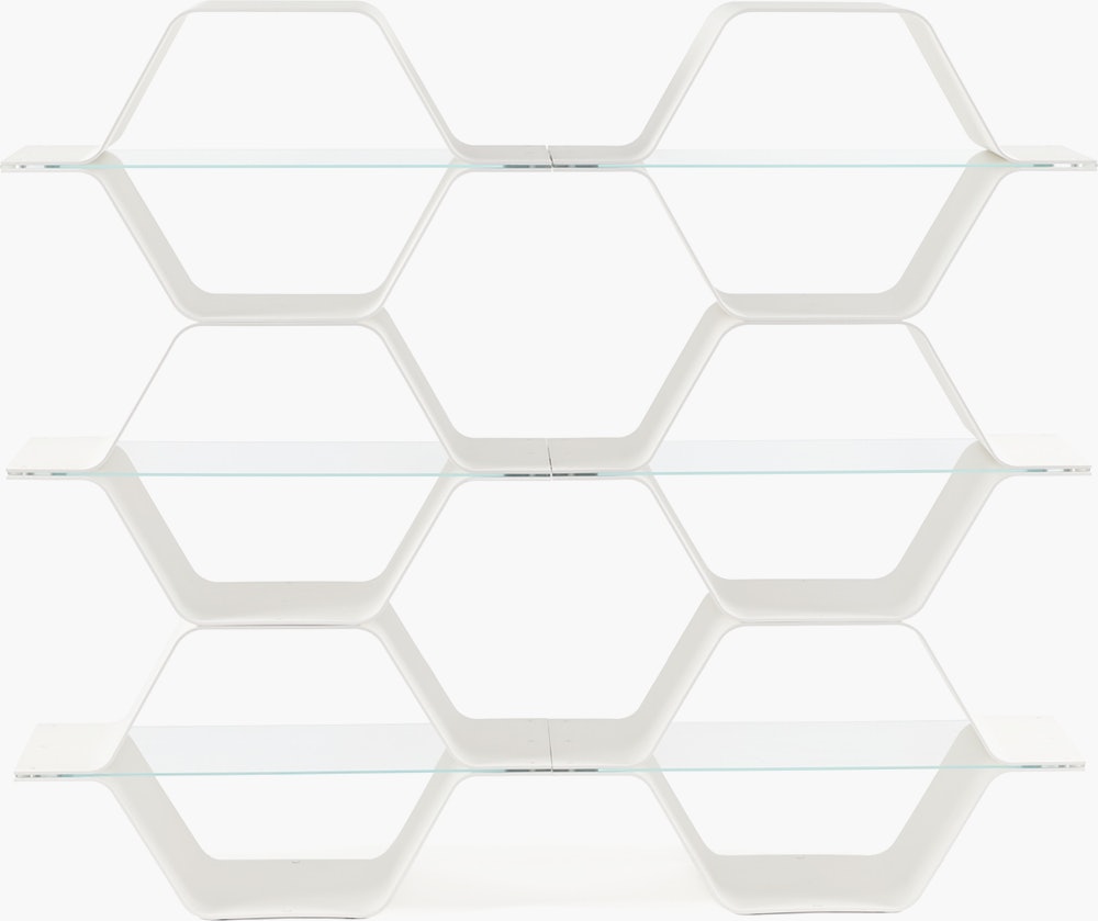 Honeycomb Modular Shelving 6 Cells - Configuration D, Vertical, White