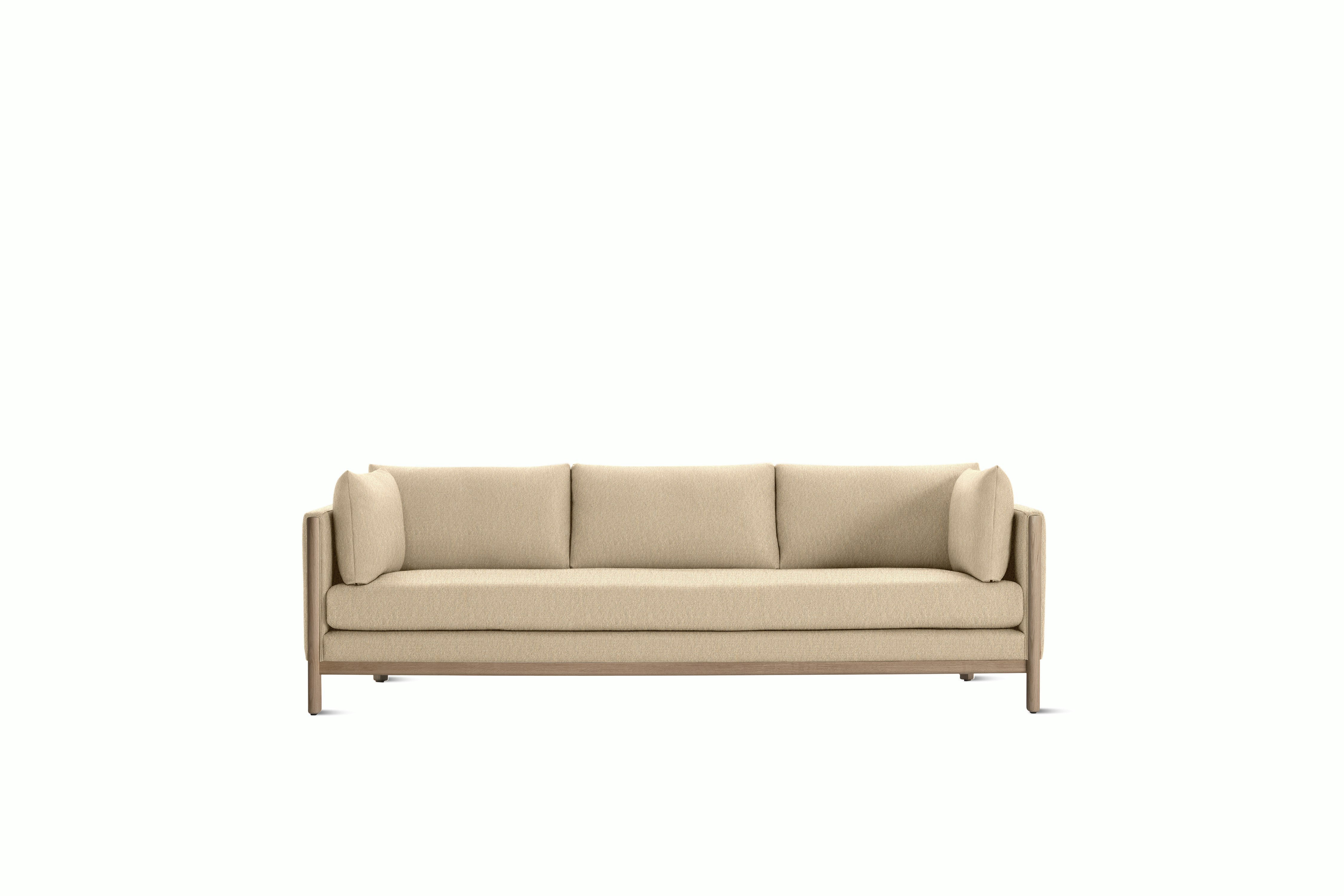 Emmy 92 Sofa - Album Linen, Straw, Oak Base