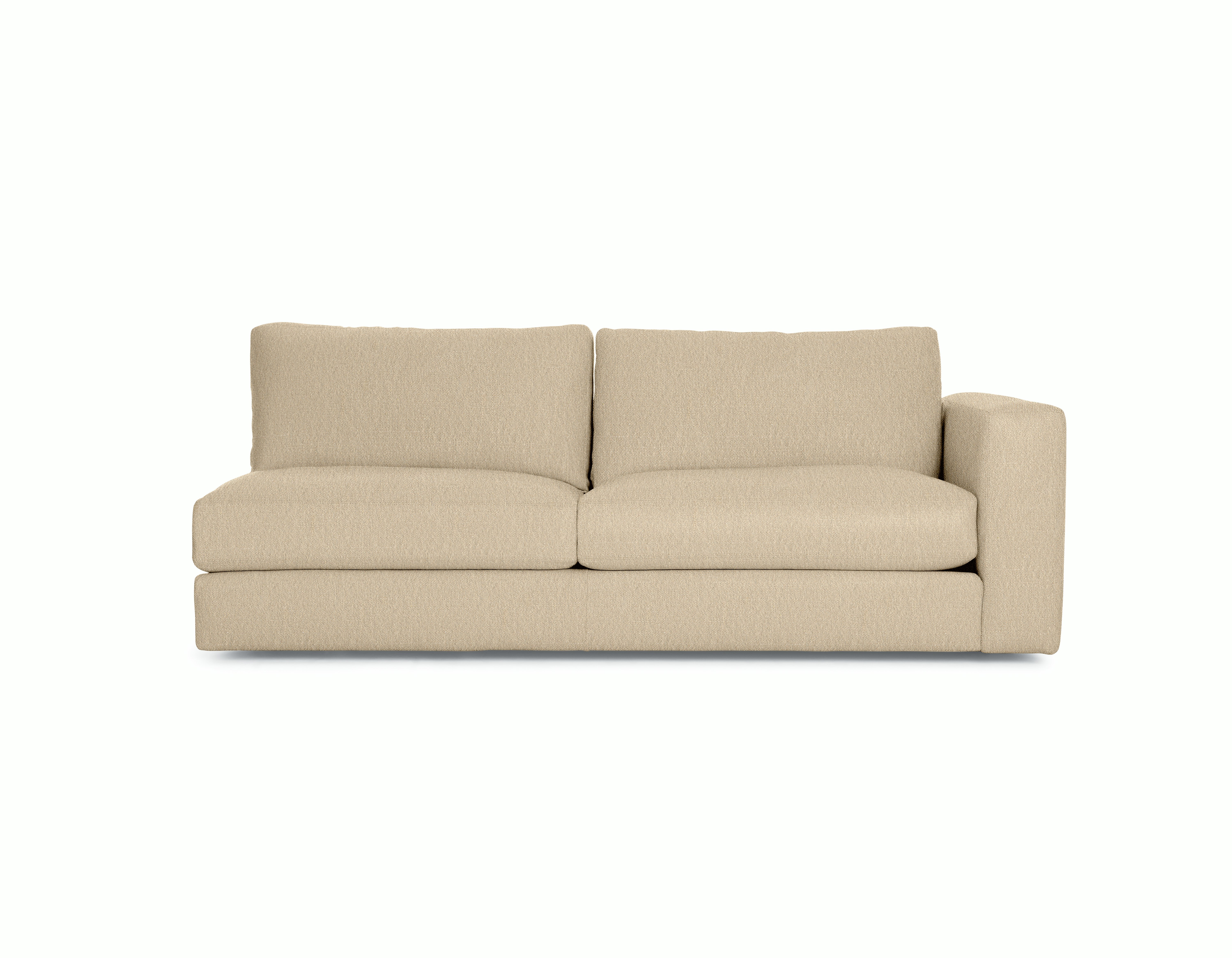 Reid Modular Sofa - One - Arm,  Right,  Album Linen,  Straw with block leg
