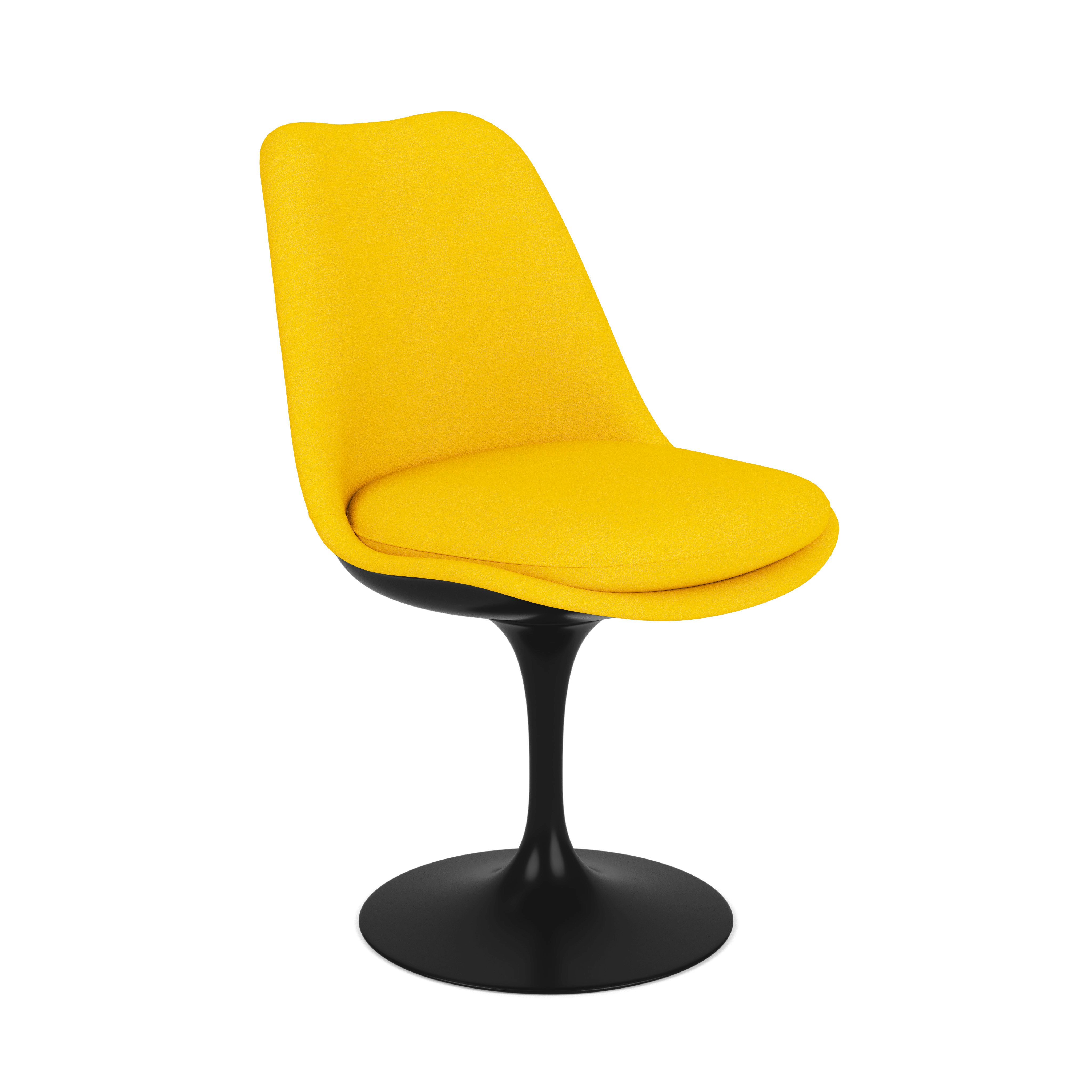 Saarinen Tulip Side Chair - Side Chair, Fully Upholstered, Swivel, Journey, Twist, Black