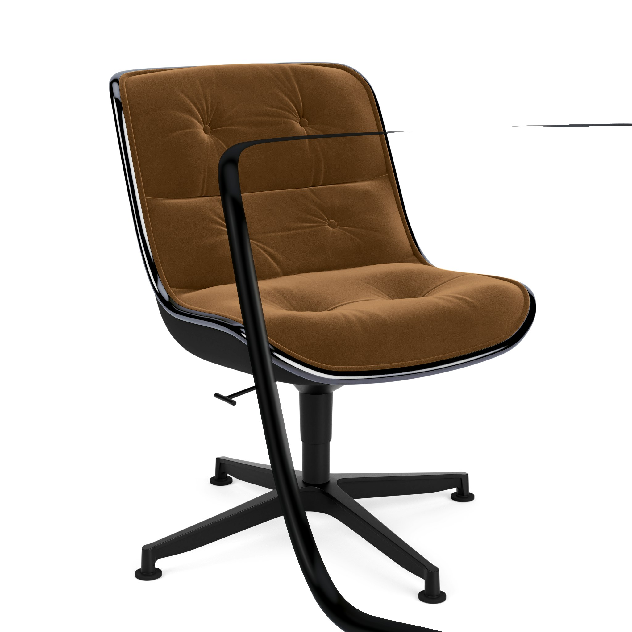 Pollock Executive Side Chair - 4 Star,  Black,  Knoll Velvet,  Penny