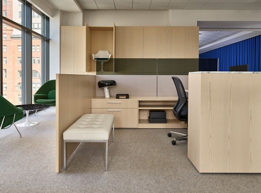 MillerKnoll San Francisco Showroom Cove Collection by Knoll Newson Chair Florence Bench 